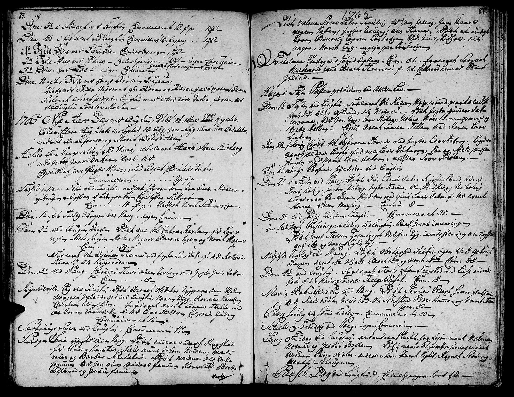 Ministerialprotokoller, klokkerbøker og fødselsregistre - Nord-Trøndelag, AV/SAT-A-1458/713/L0109: Parish register (official) no. 713A01, 1750-1778, p. 84-85