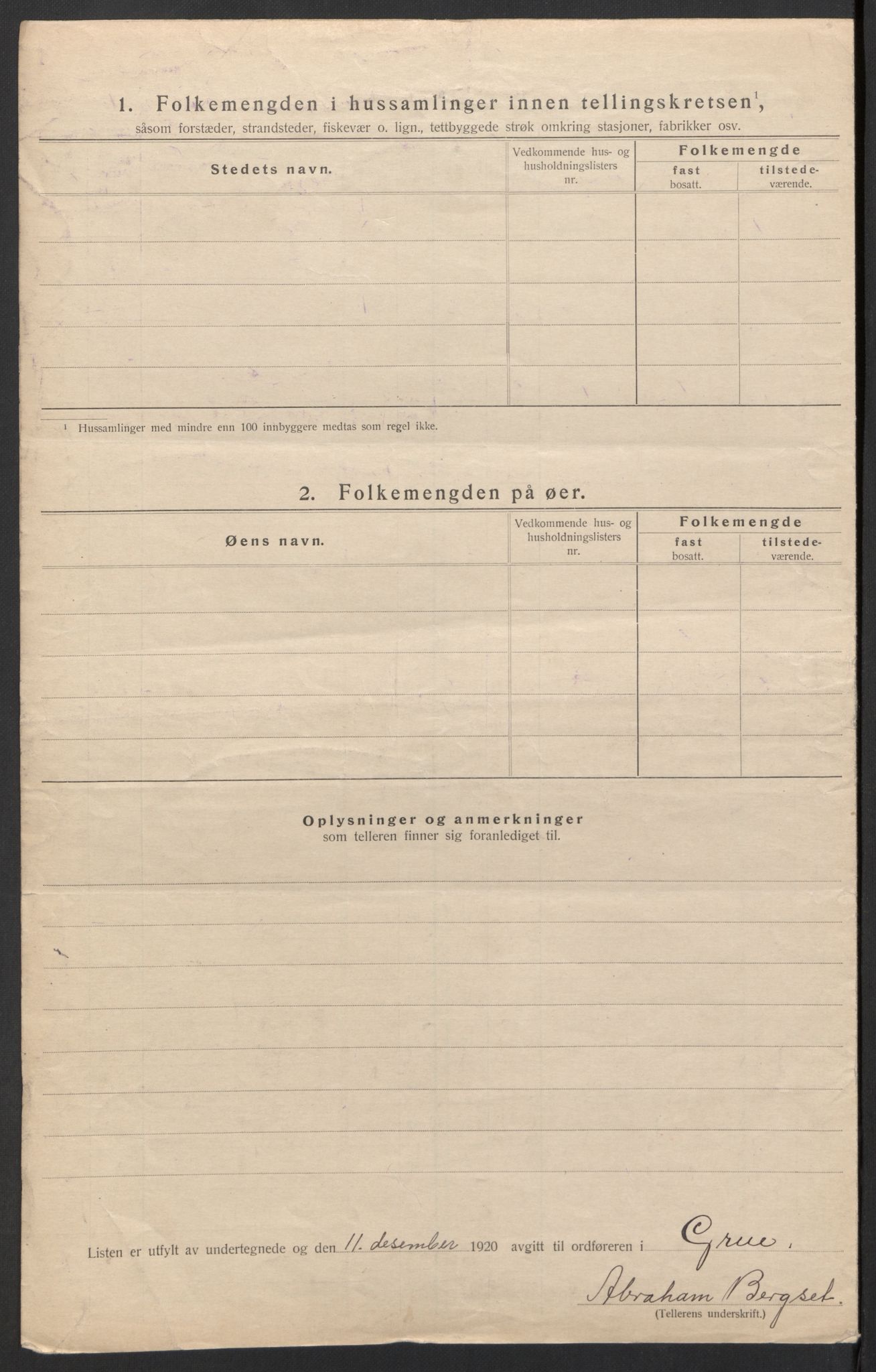 SAH, 1920 census for Grue, 1920, p. 78