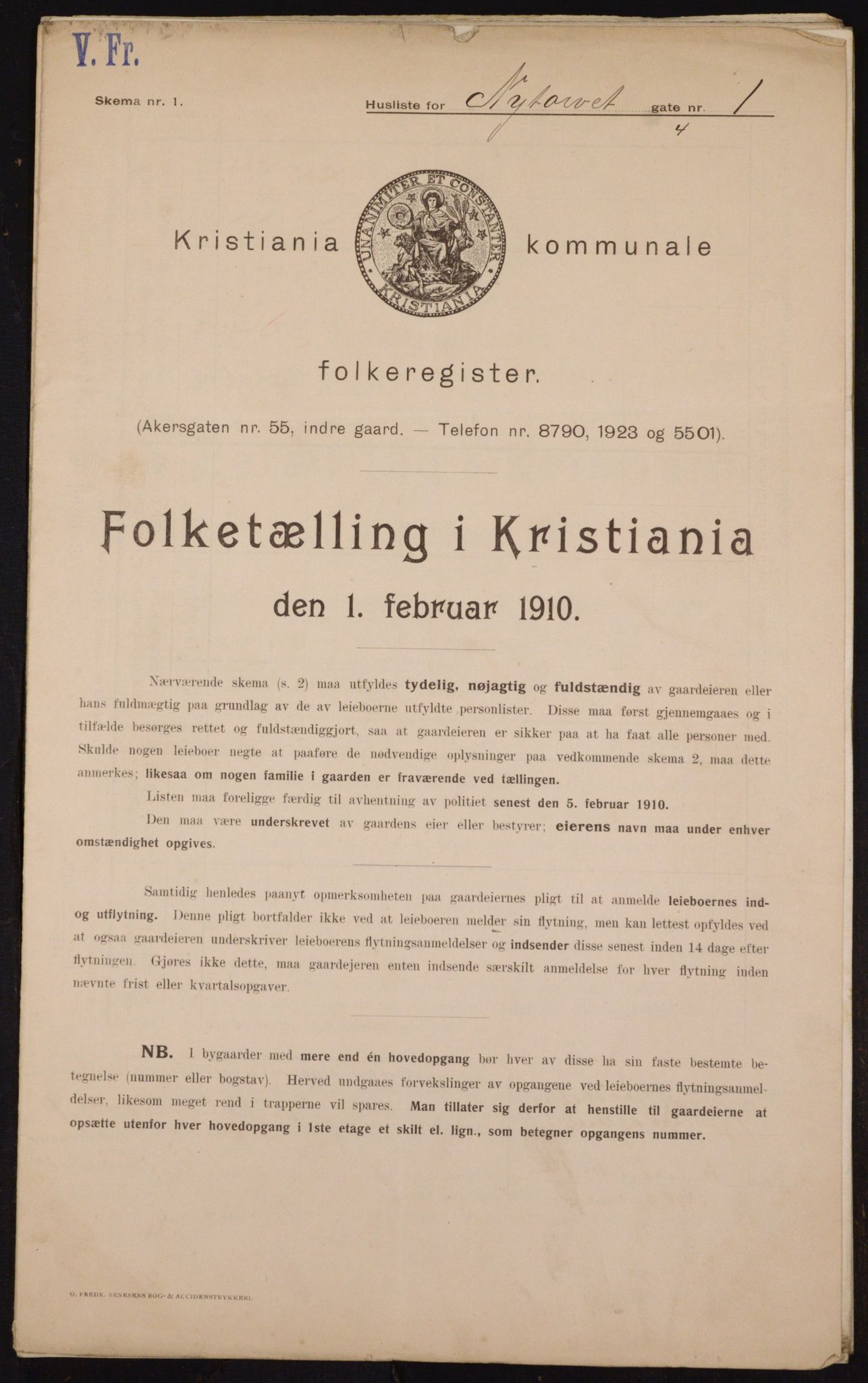 OBA, Municipal Census 1910 for Kristiania, 1910, p. 71476