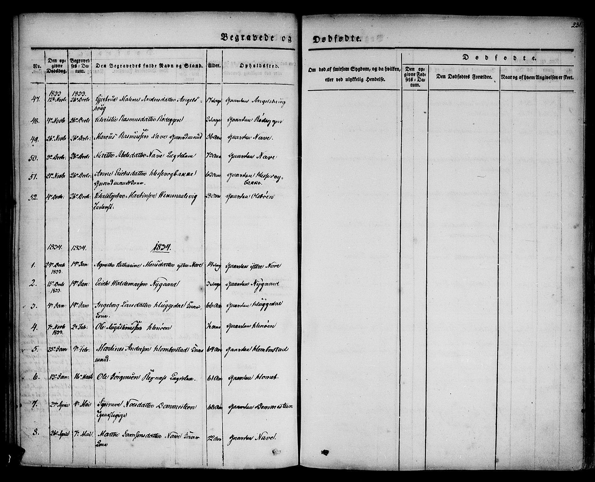 Davik sokneprestembete, AV/SAB-A-79701/H/Haa/Haaa/L0004: Parish register (official) no. A 4, 1830-1849, p. 231