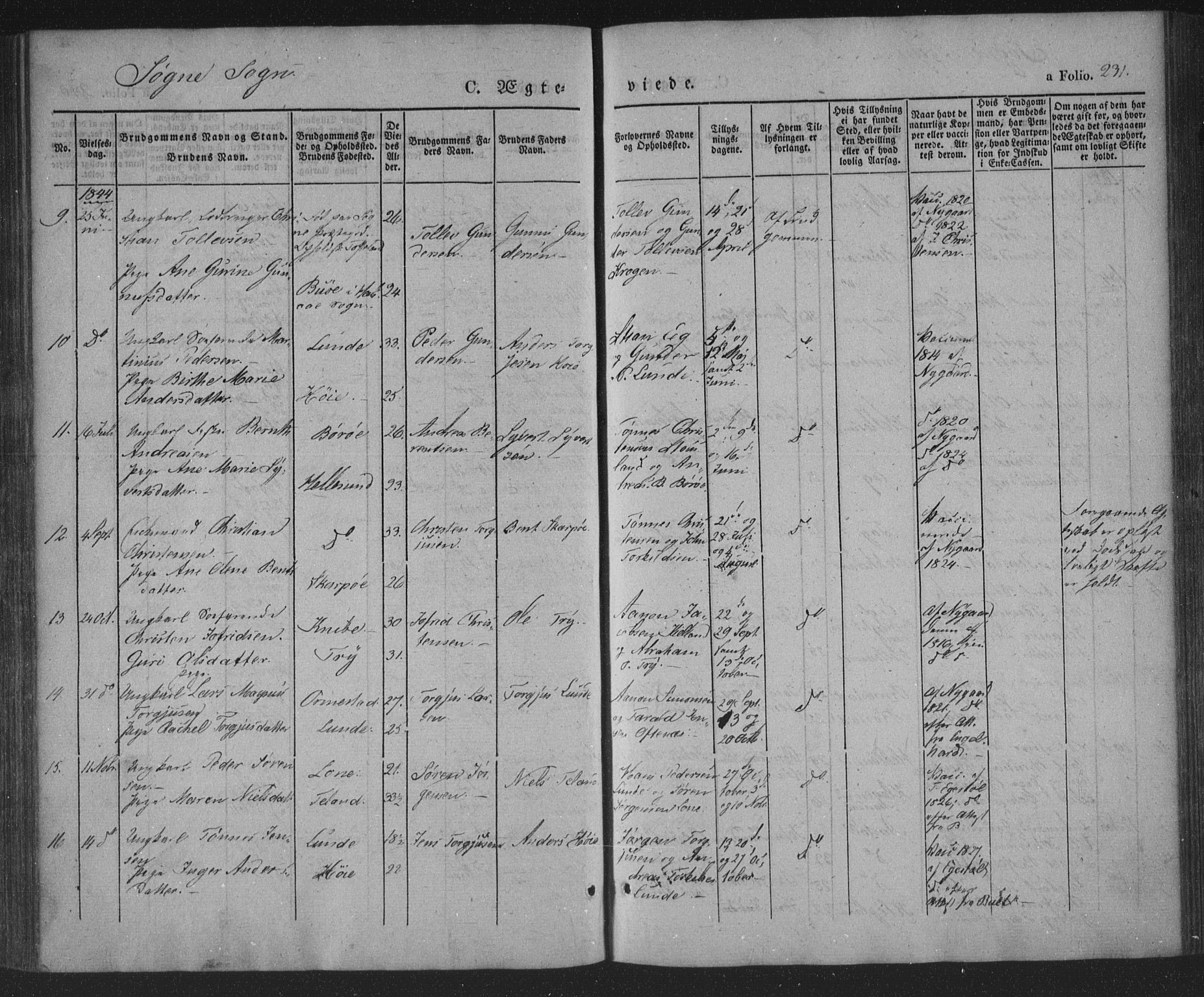 Søgne sokneprestkontor, AV/SAK-1111-0037/F/Fa/Fab/L0009: Parish register (official) no. A 9, 1838-1853, p. 231