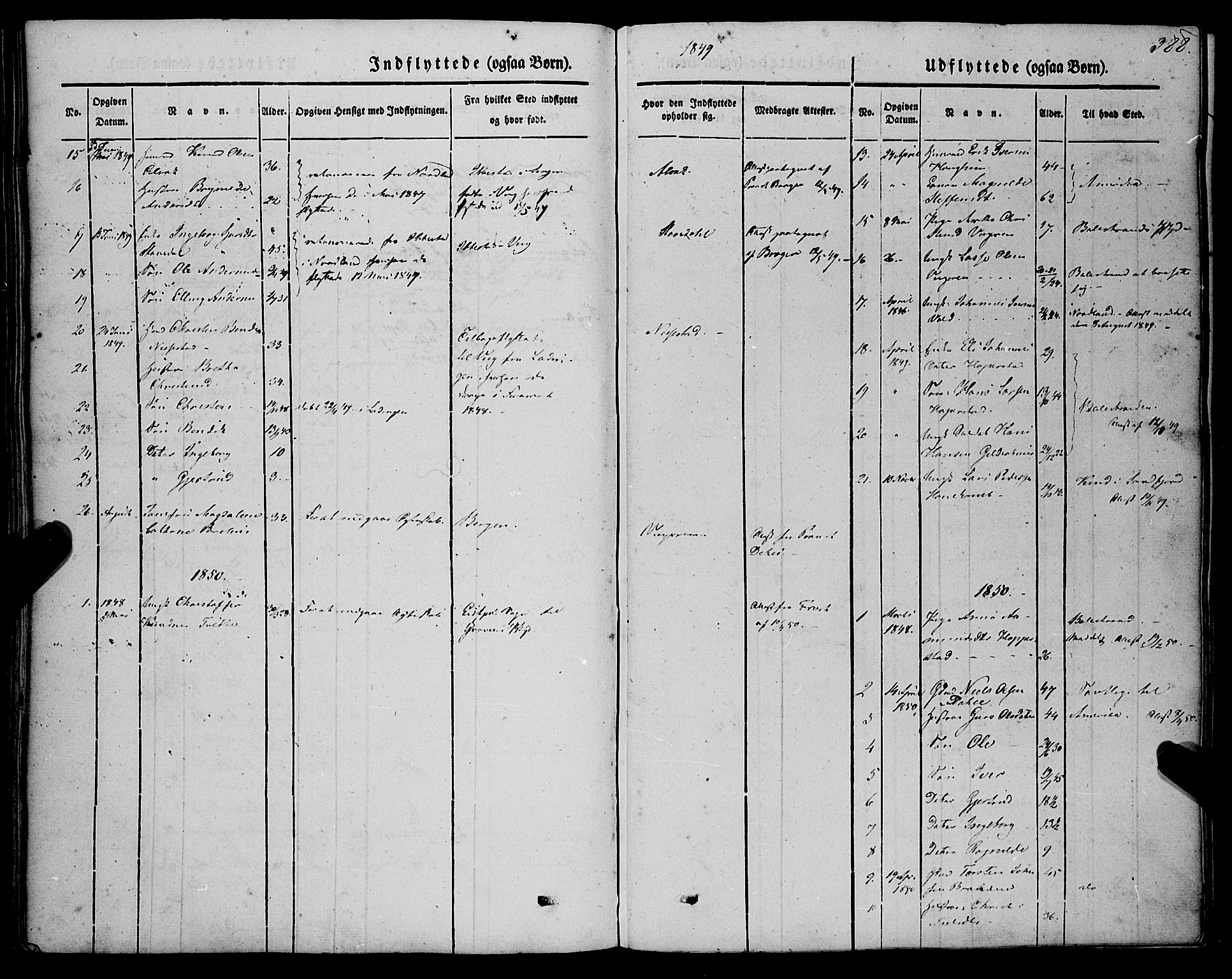 Vik sokneprestembete, SAB/A-81501: Parish register (official) no. A 8, 1846-1865, p. 388