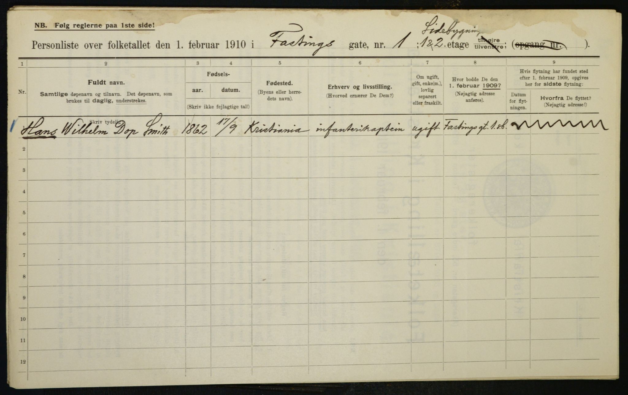 OBA, Municipal Census 1910 for Kristiania, 1910, p. 22182