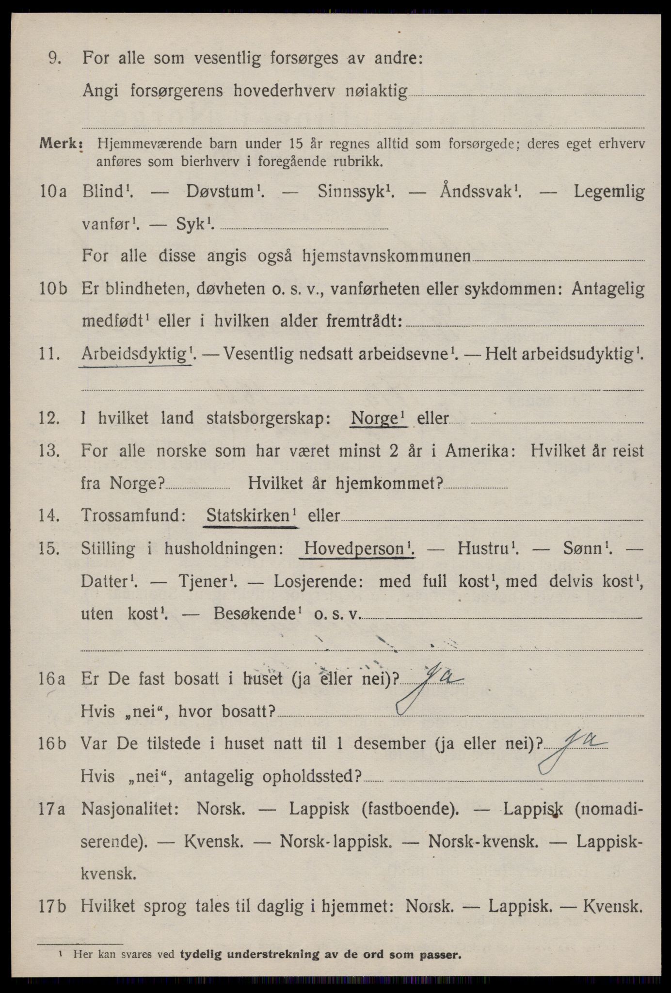 SAT, 1920 census for Soknedal, 1920, p. 3055