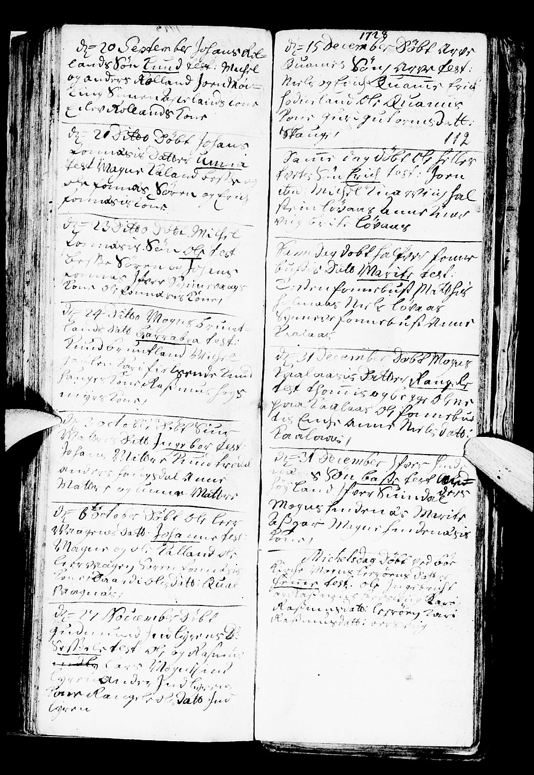 Lindås Sokneprestembete, SAB/A-76701/H/Haa: Parish register (official) no. A 1, 1699-1746, p. 112