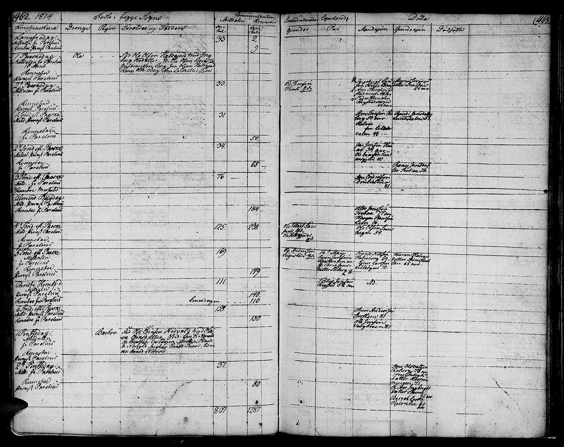 Ministerialprotokoller, klokkerbøker og fødselsregistre - Sør-Trøndelag, SAT/A-1456/672/L0852: Parish register (official) no. 672A05, 1776-1815, p. 462-463