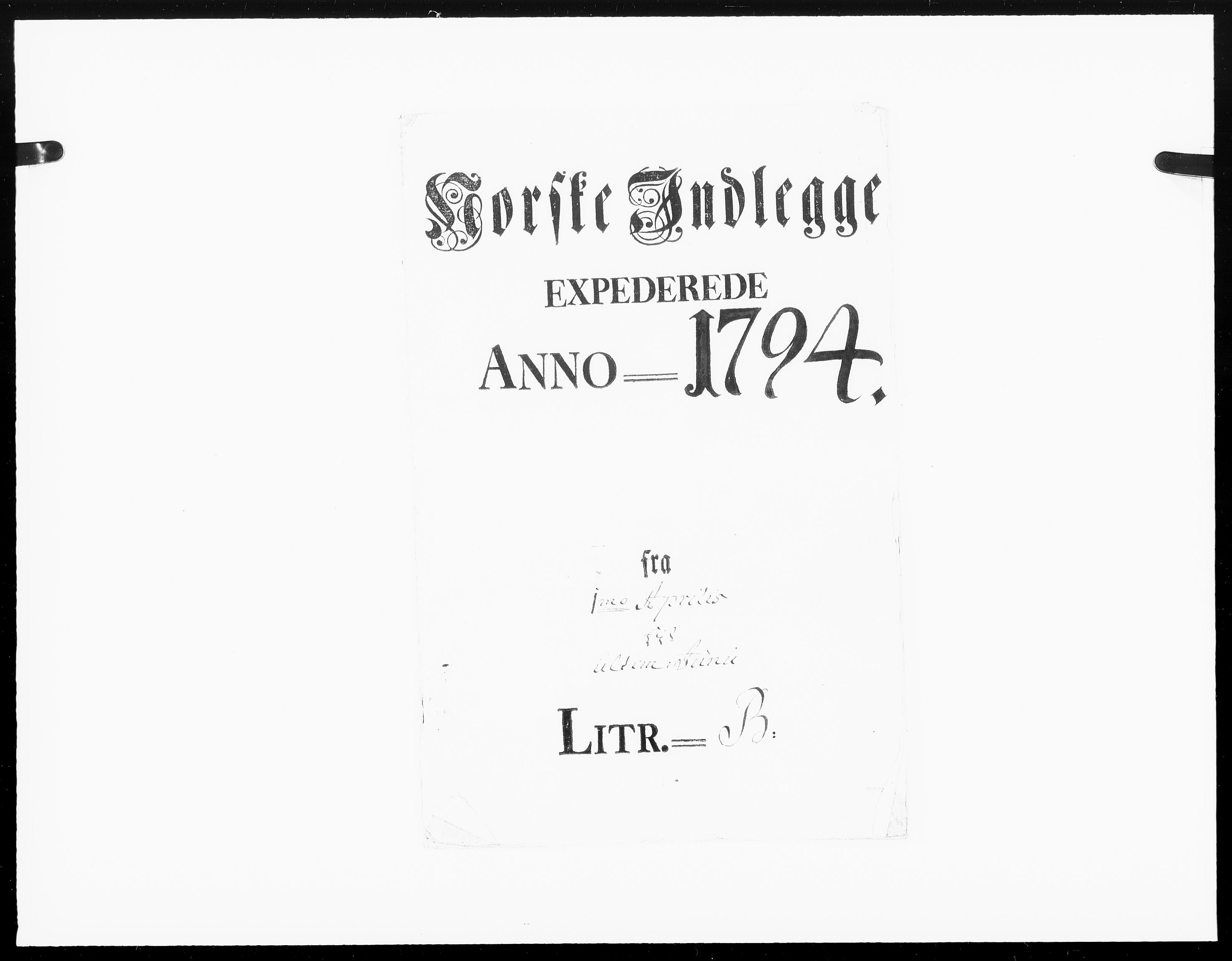 Danske Kanselli 1572-1799, AV/RA-EA-3023/F/Fc/Fcc/Fcca/L0297: Norske innlegg 1572-1799, 1794, p. 1