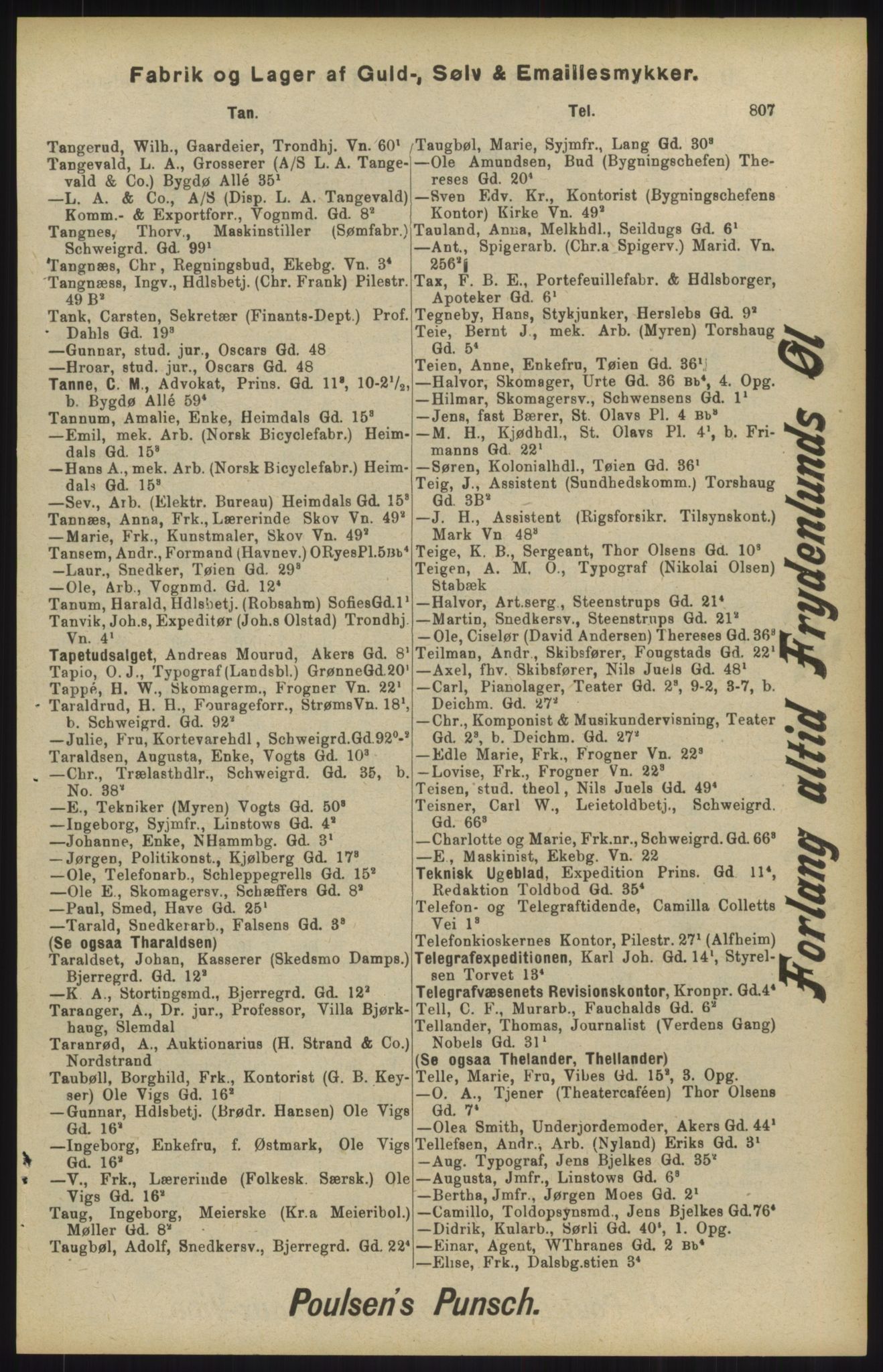 Kristiania/Oslo adressebok, PUBL/-, 1904, p. 807