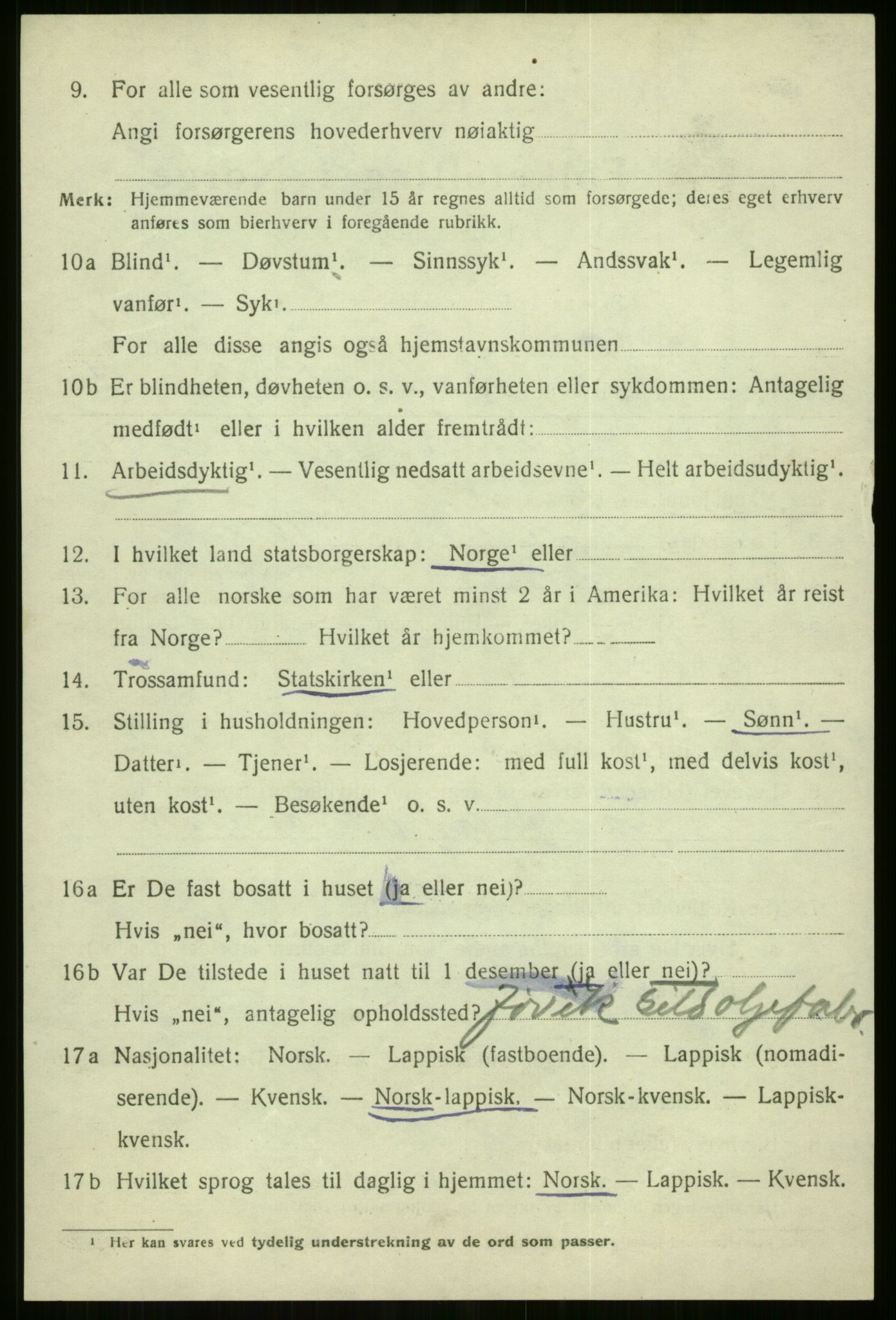 SATØ, 1920 census for Sørfjord, 1920, p. 2425