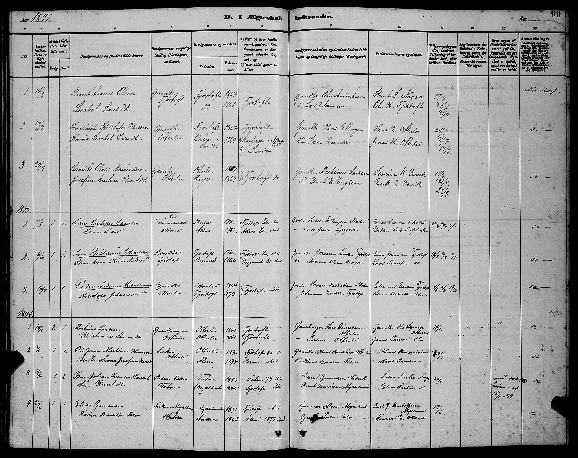 Ministerialprotokoller, klokkerbøker og fødselsregistre - Møre og Romsdal, SAT/A-1454/538/L0523: Parish register (copy) no. 538C01, 1881-1900, p. 90