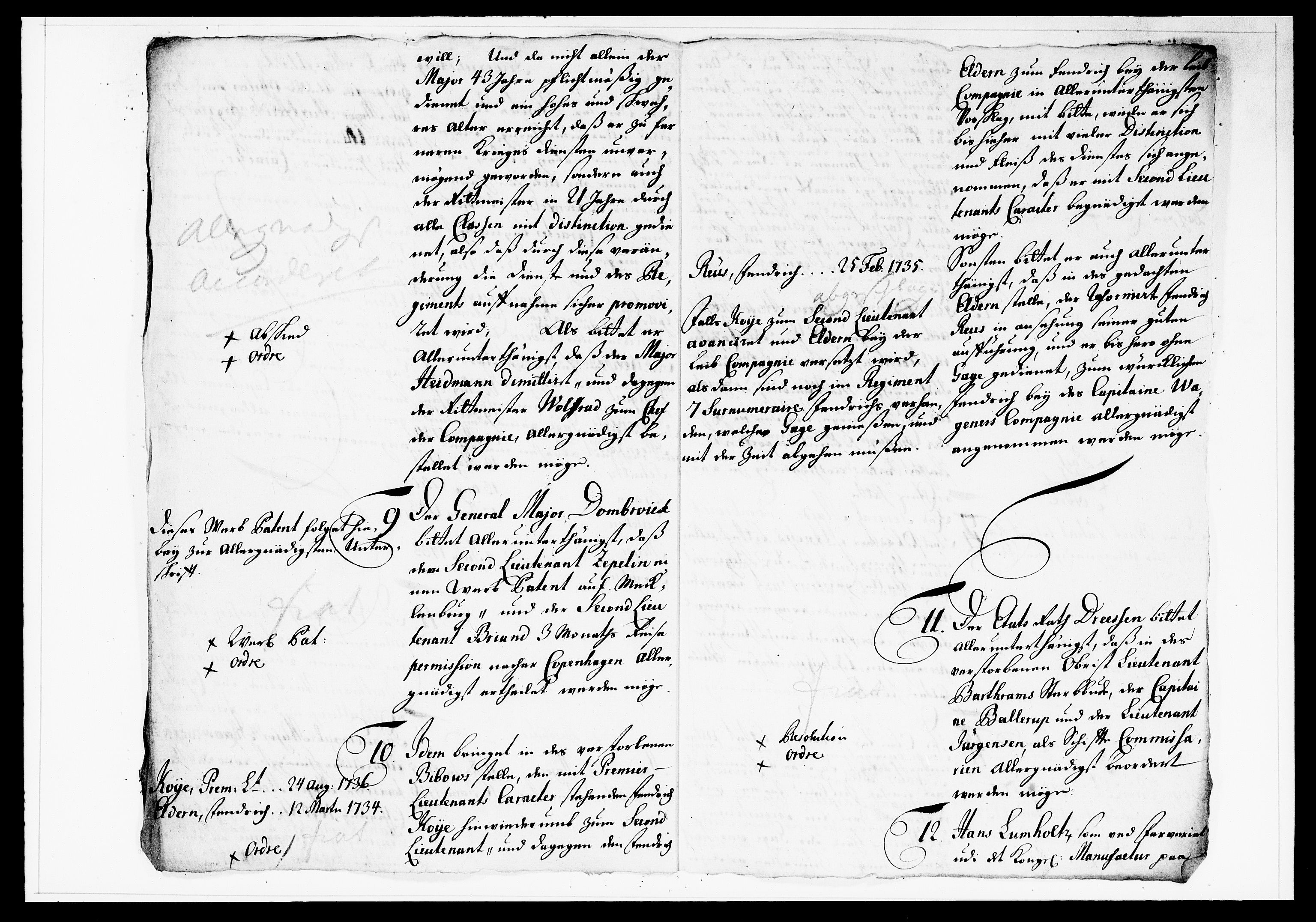 Krigskollegiet, Krigskancelliet, DRA/A-0006/-/1138-1142: Refererede sager, 1737, p. 169