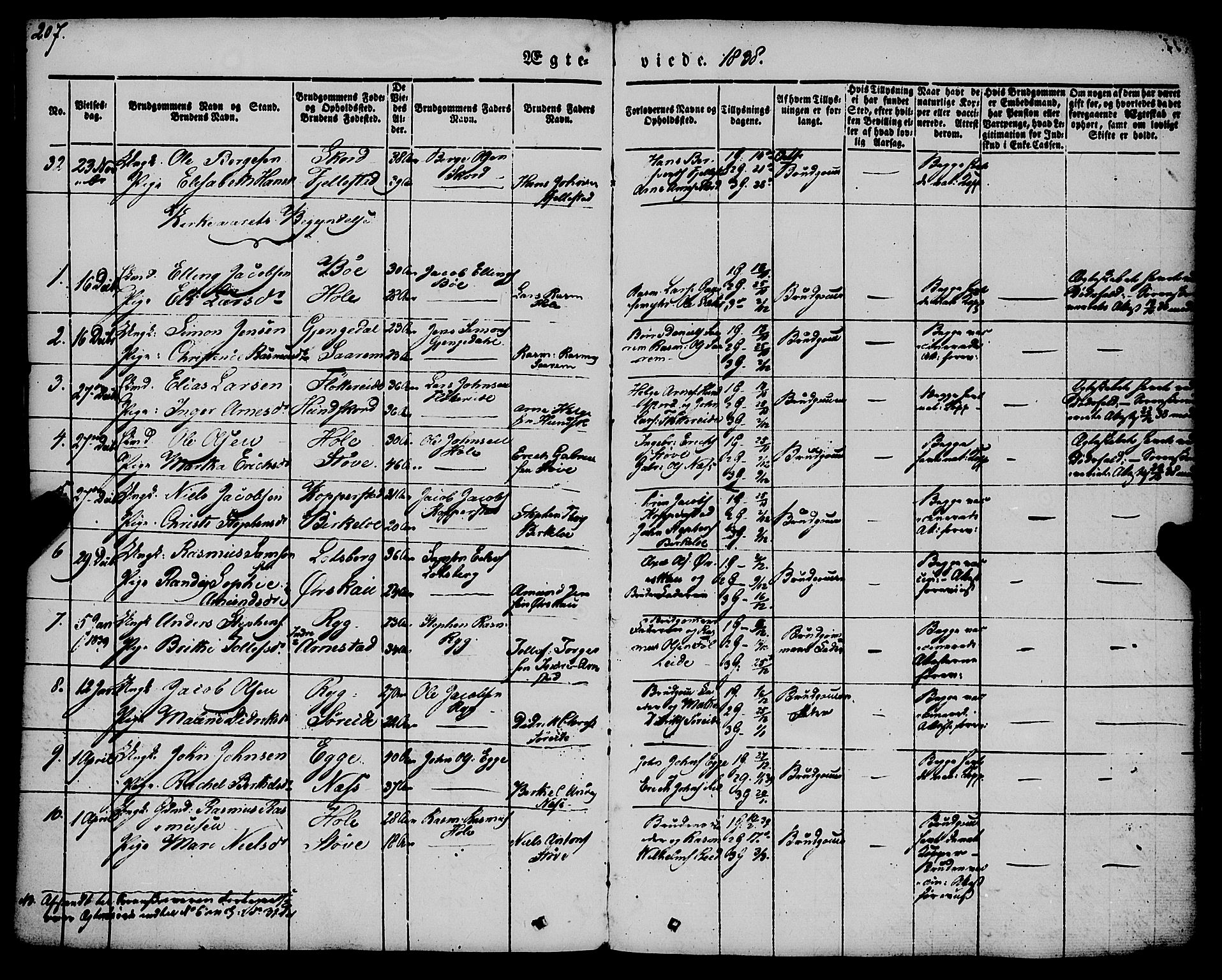 Gloppen sokneprestembete, AV/SAB-A-80101/H/Haa/Haaa/L0008: Parish register (official) no. A 8, 1837-1855, p. 207