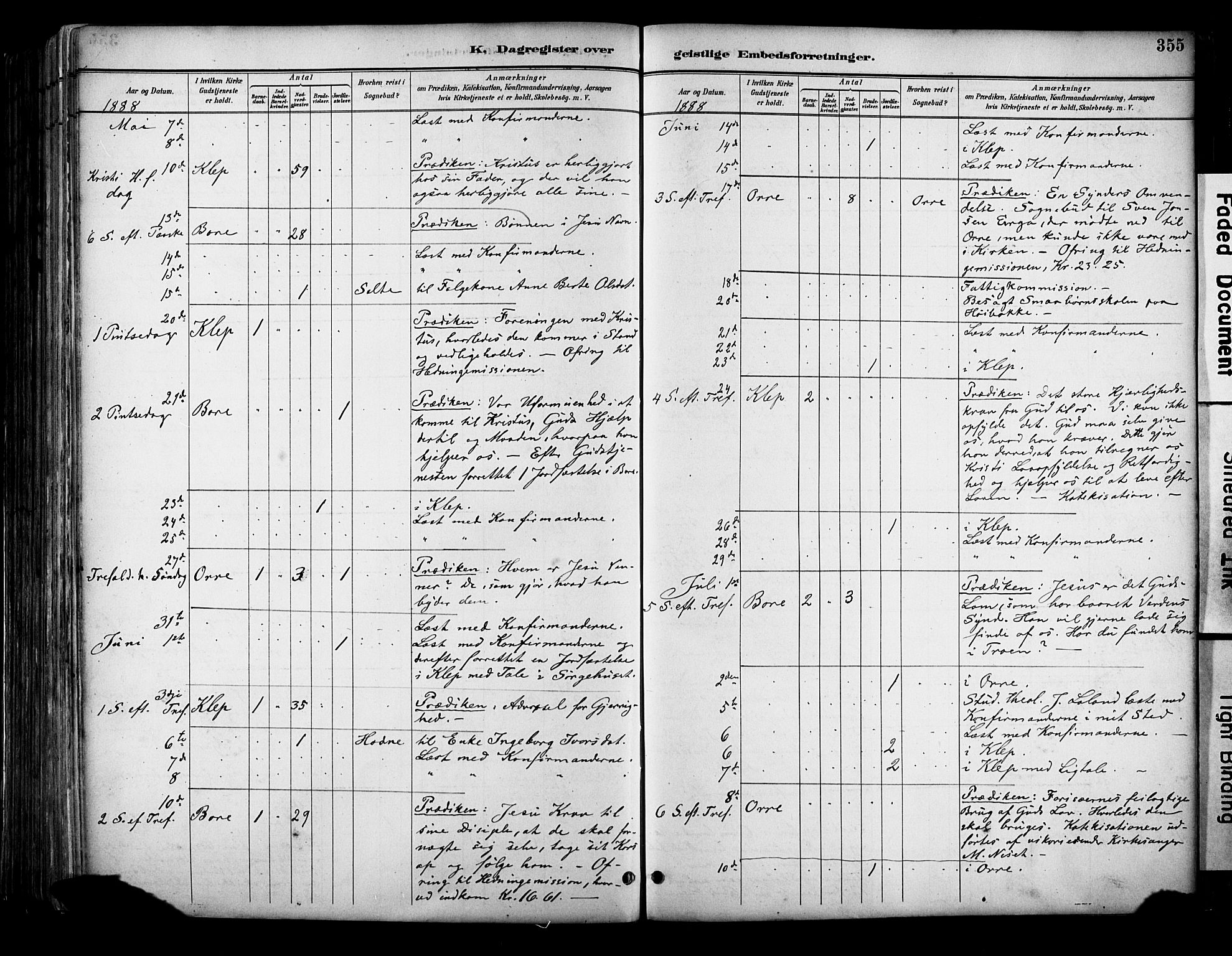 Klepp sokneprestkontor, AV/SAST-A-101803/001/3/30BA/L0009: Parish register (official) no. A 7, 1886-1915, p. 355