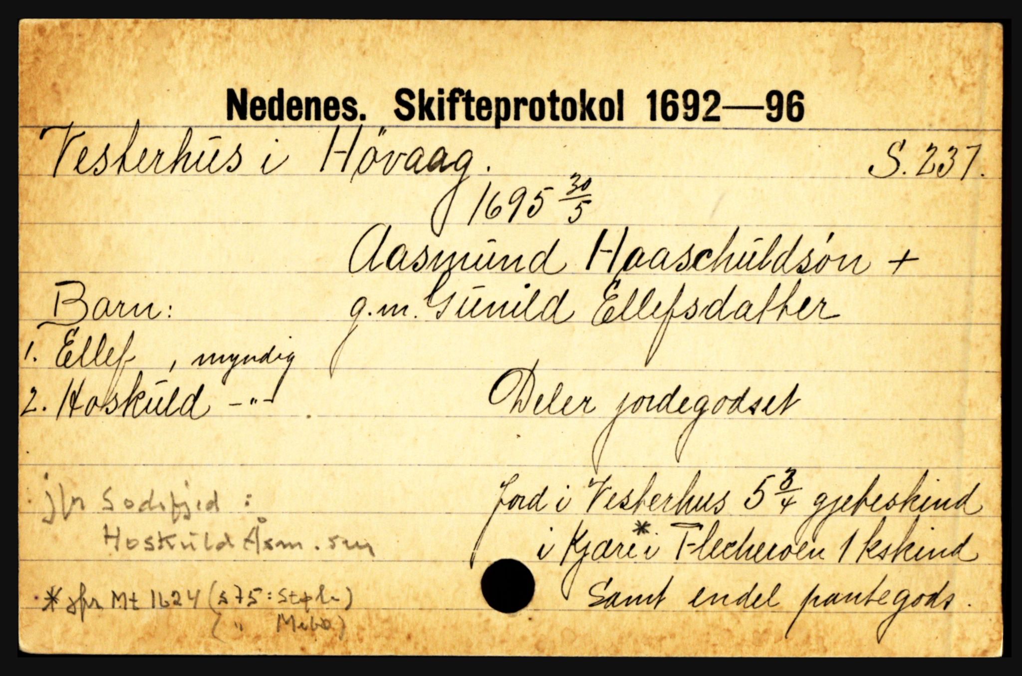 Nedenes sorenskriveri før 1824, AV/SAK-1221-0007/H, p. 32871