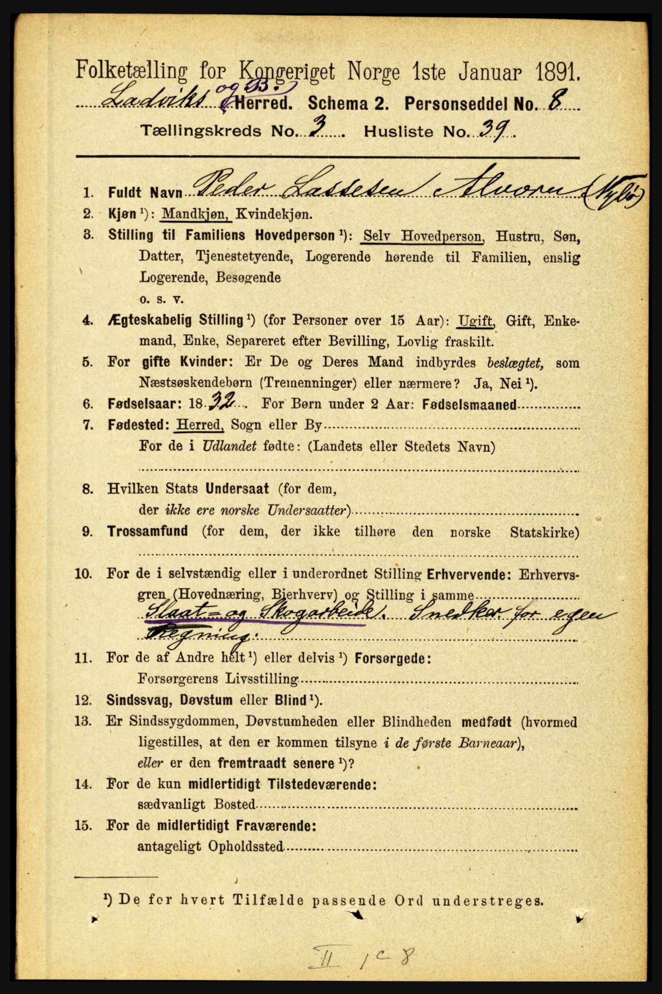 RA, 1891 census for 1415 Lavik og Brekke, 1891, p. 747