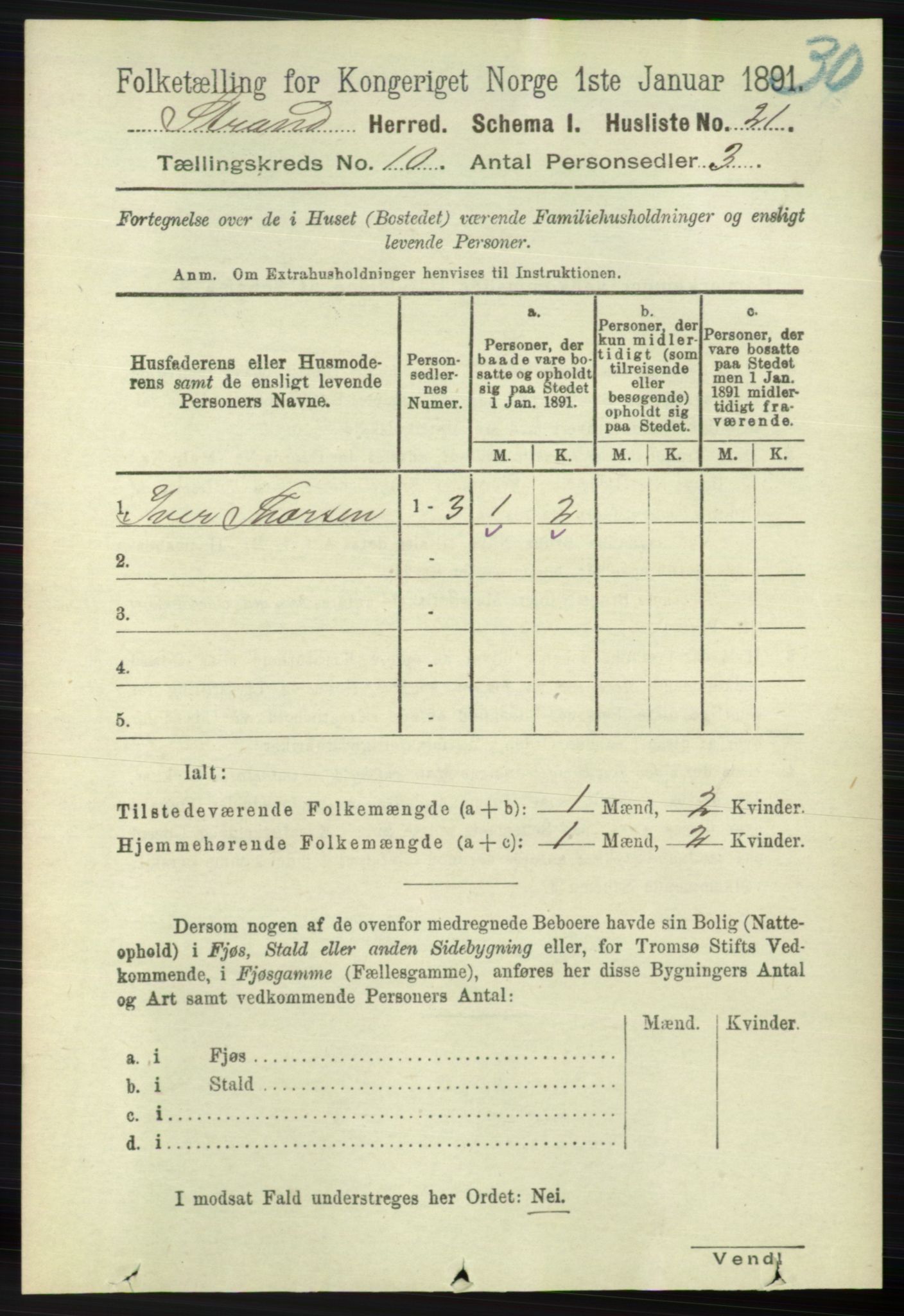 RA, 1891 census for 1130 Strand, 1891, p. 2725