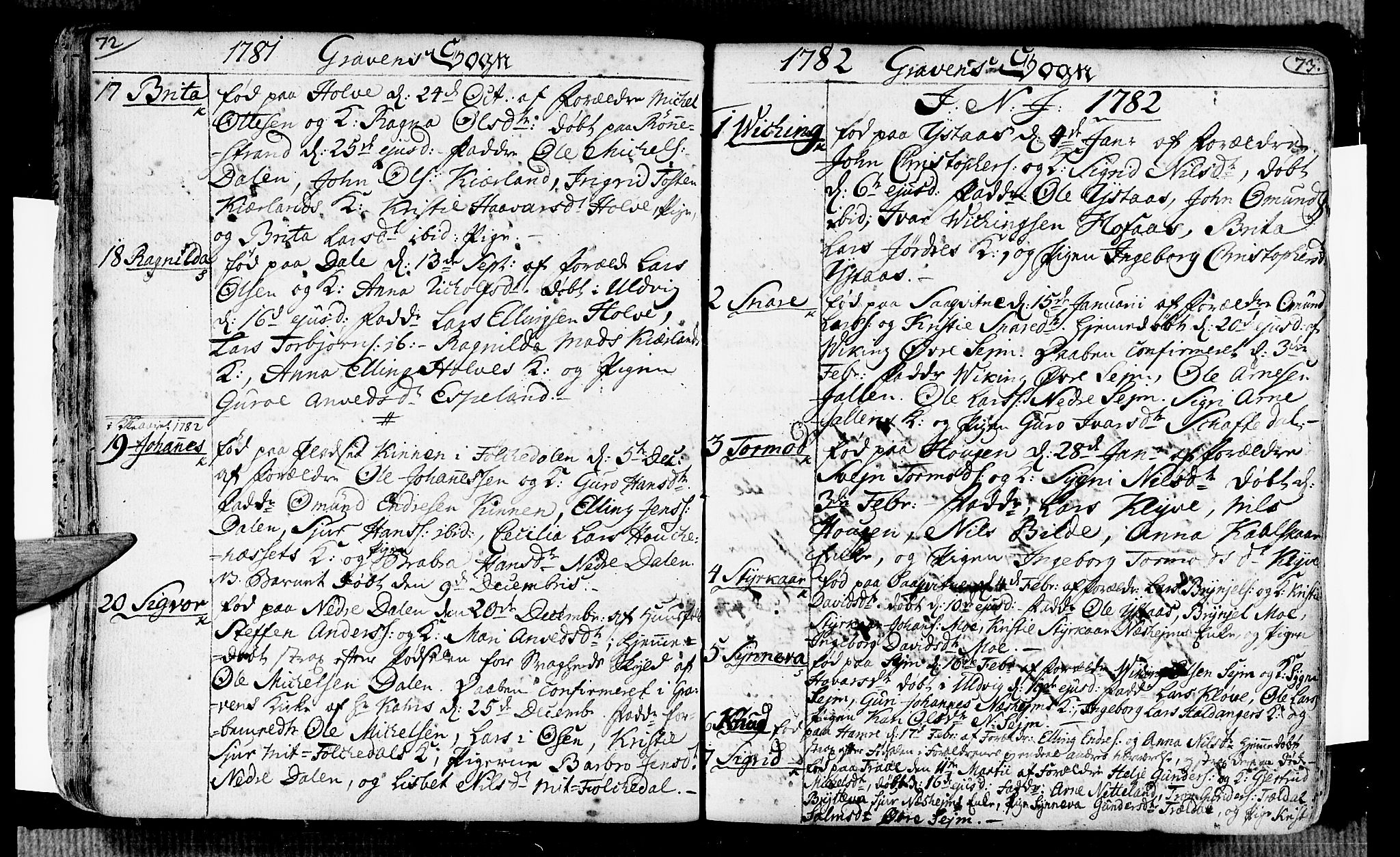 Ulvik sokneprestembete, AV/SAB-A-78801/H/Haa: Parish register (official) no. A 7, 1761-1792, p. 72-73