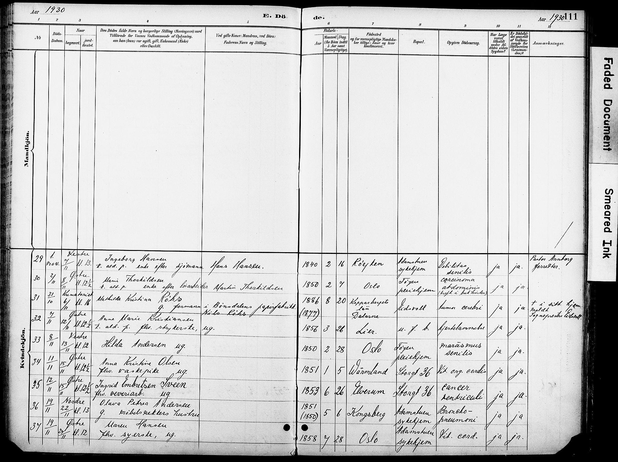 Krohgstøtten sykehusprest Kirkebøker, AV/SAO-A-10854/F/Fa/L0003: Parish register (official) no. 3, 1890-1935, p. 111