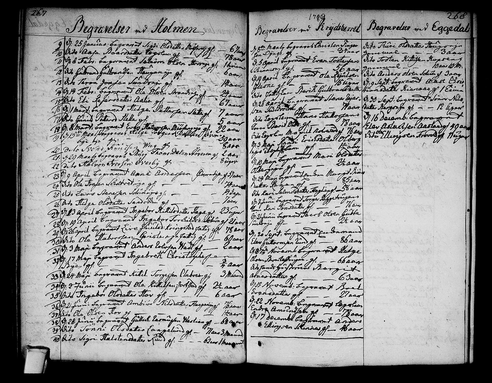 Sigdal kirkebøker, SAKO/A-245/F/Fa/L0002: Parish register (official) no. I 2, 1778-1792, p. 267-268