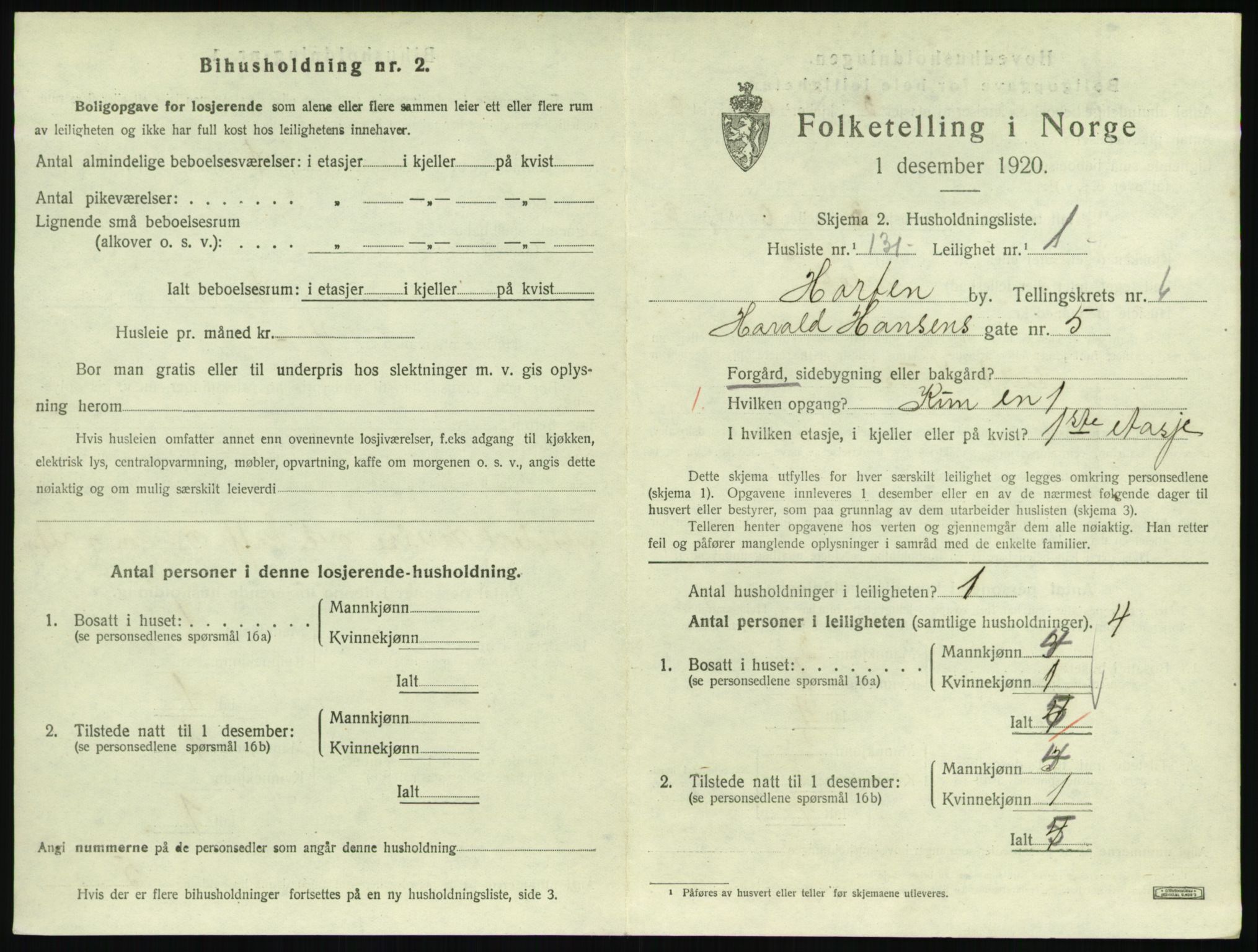 SAKO, 1920 census for Horten, 1920, p. 6885