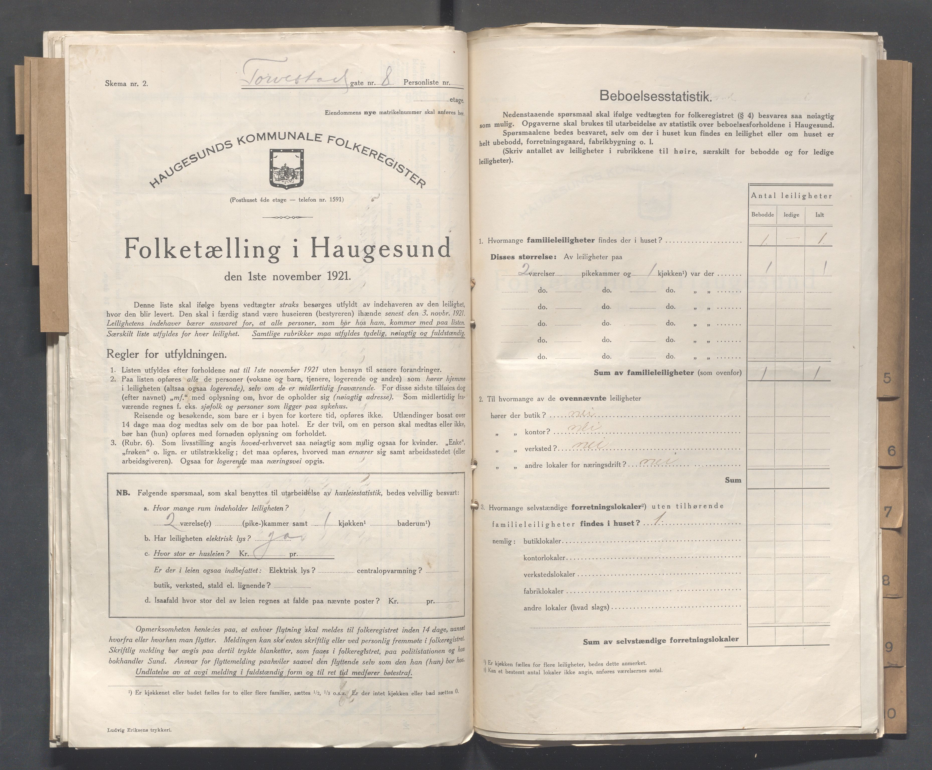IKAR, Local census 1.11.1921 for Haugesund, 1921, p. 5471
