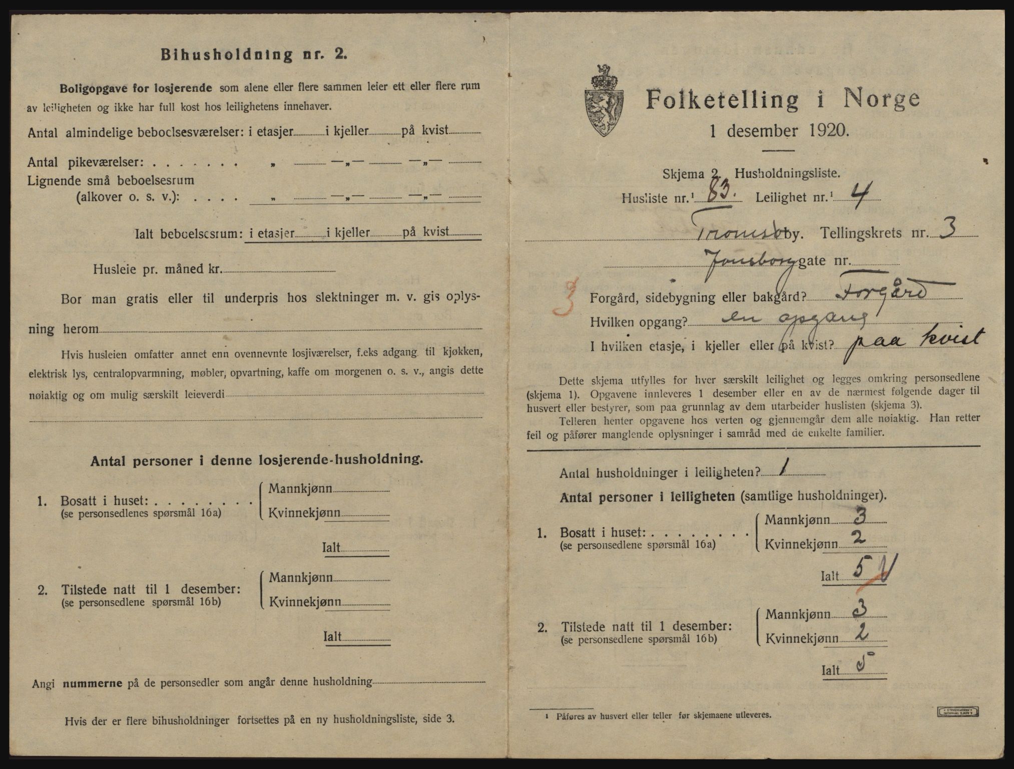 SATØ, 1920 census for Tromsø, 1920, p. 3365