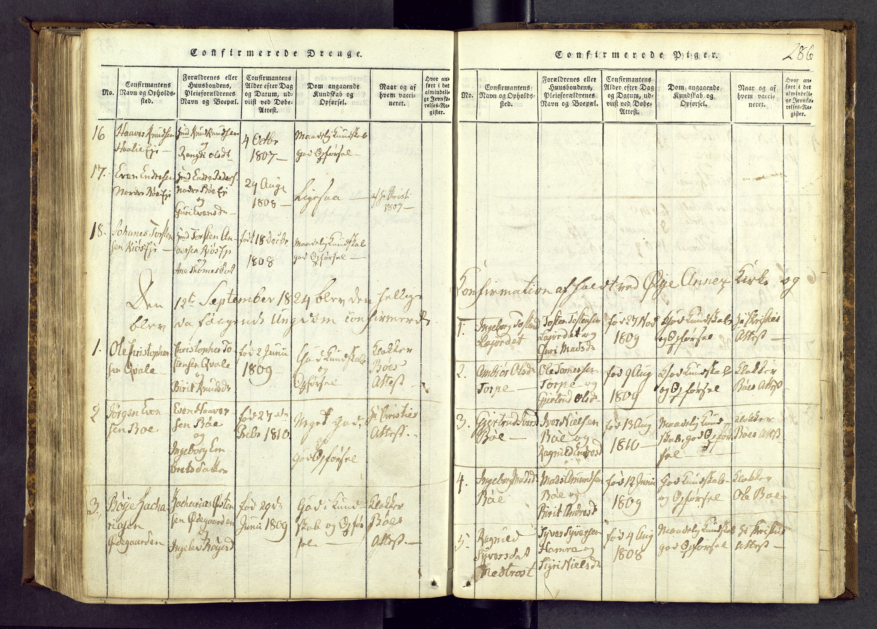 Vang prestekontor, Valdres, SAH/PREST-140/H/Ha/L0004: Parish register (official) no. 4, 1814-1831, p. 286