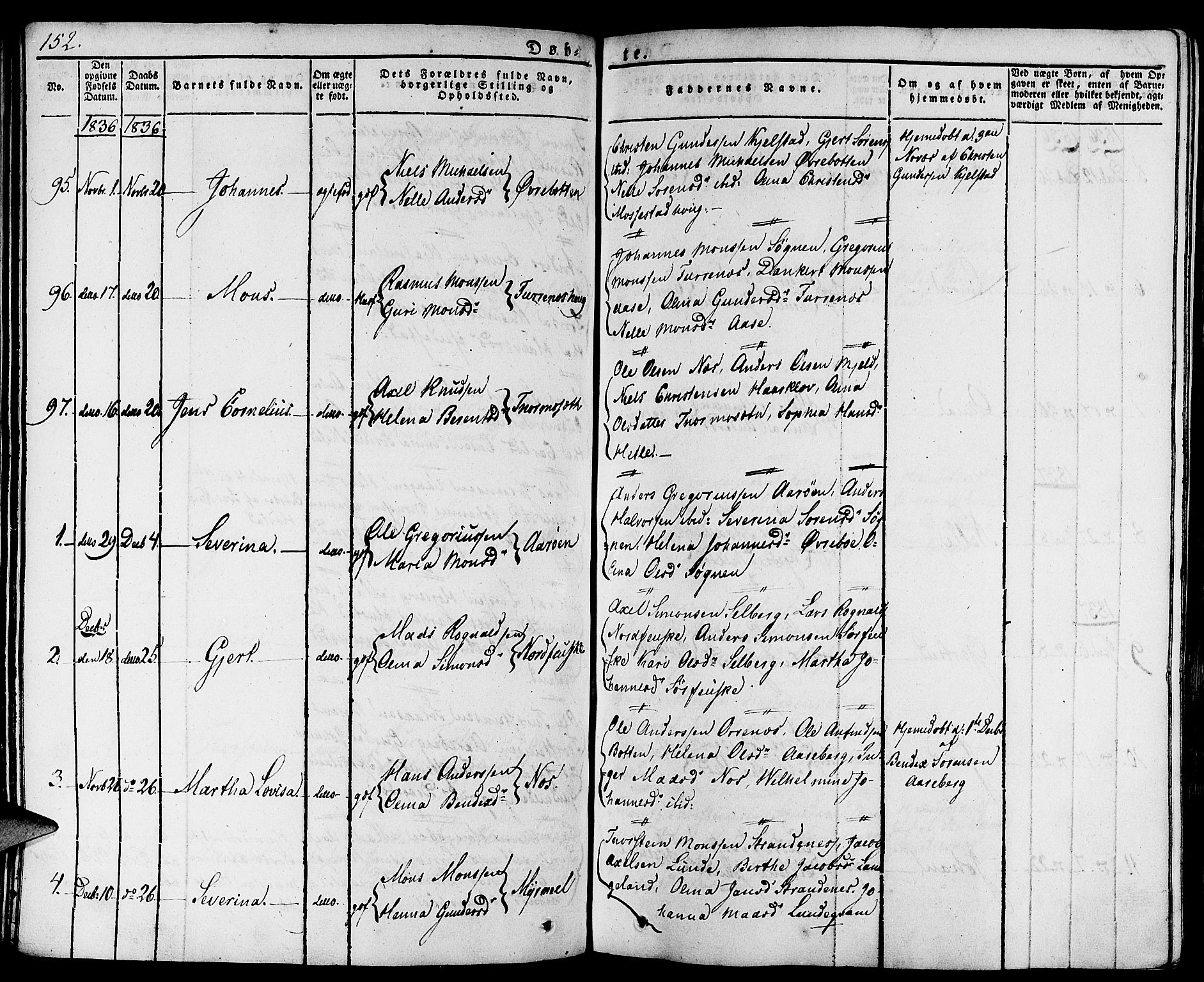 Gaular sokneprestembete, AV/SAB-A-80001/H/Haa: Parish register (official) no. A 3, 1821-1840, p. 152