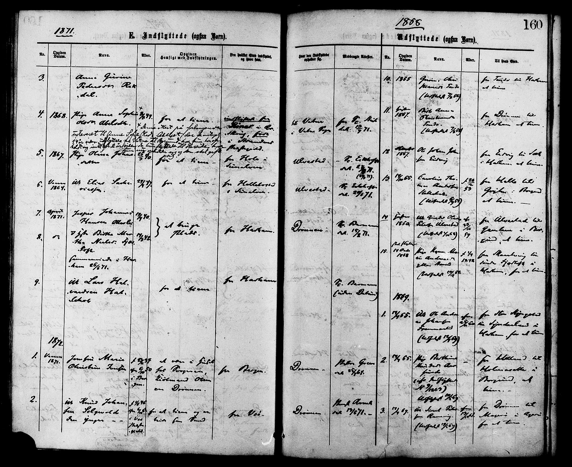 Ministerialprotokoller, klokkerbøker og fødselsregistre - Møre og Romsdal, AV/SAT-A-1454/525/L0373: Parish register (official) no. 525A03, 1864-1879, p. 160