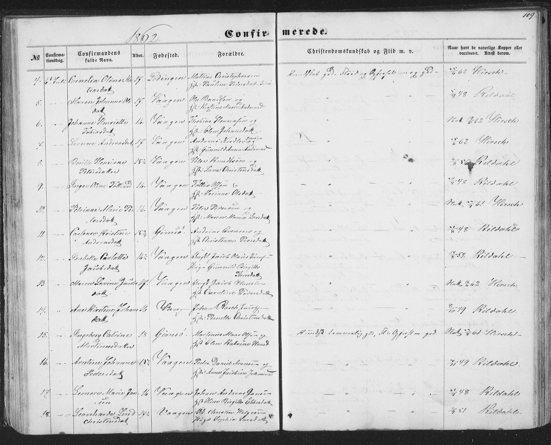Ministerialprotokoller, klokkerbøker og fødselsregistre - Nordland, SAT/A-1459/874/L1073: Parish register (copy) no. 874C02, 1860-1870, p. 109