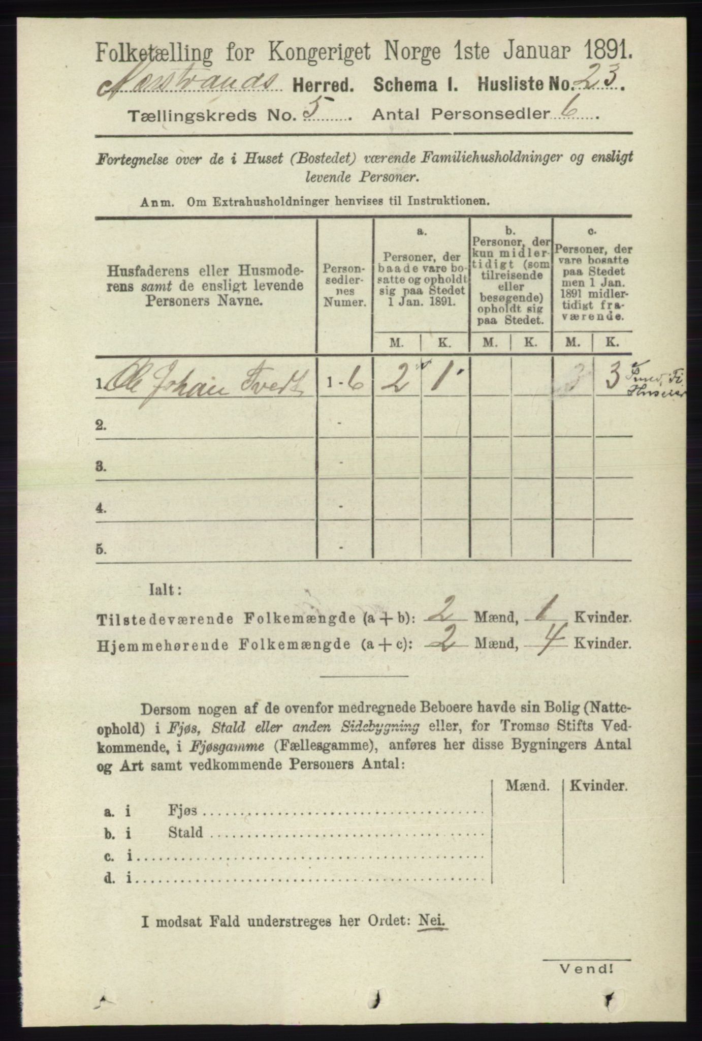 RA, 1891 census for 1139 Nedstrand, 1891, p. 785