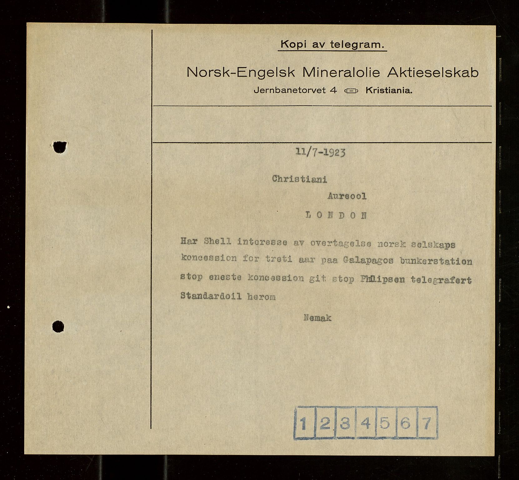 Pa 1521 - A/S Norske Shell, AV/SAST-A-101915/E/Ea/Eaa/L0021: Sjefskorrespondanse, 1918, p. 85