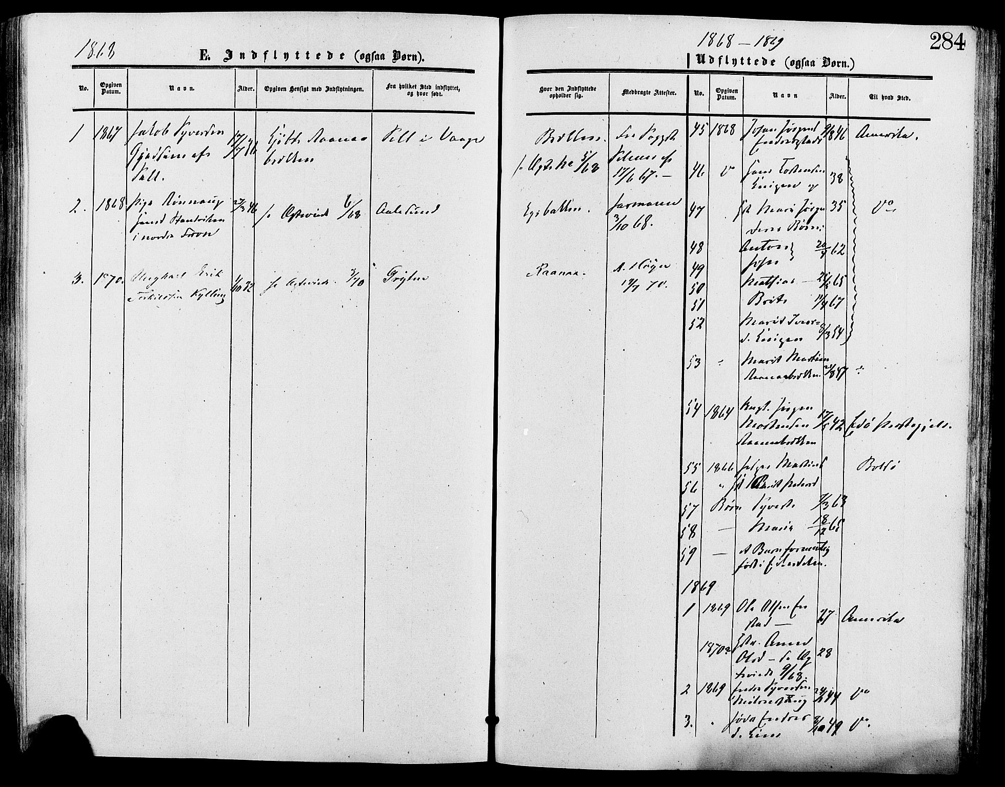 Lesja prestekontor, SAH/PREST-068/H/Ha/Haa/L0009: Parish register (official) no. 9, 1854-1889, p. 284