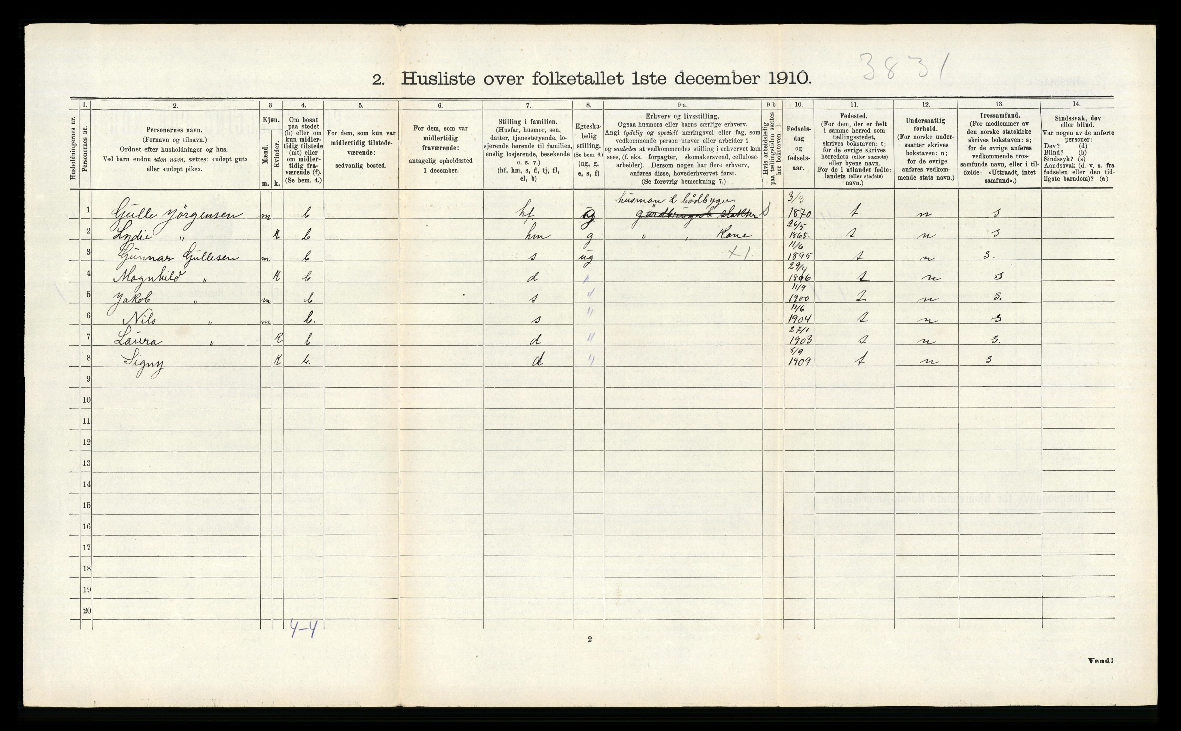 RA, 1910 census for Hemnes, 1910, p. 1405