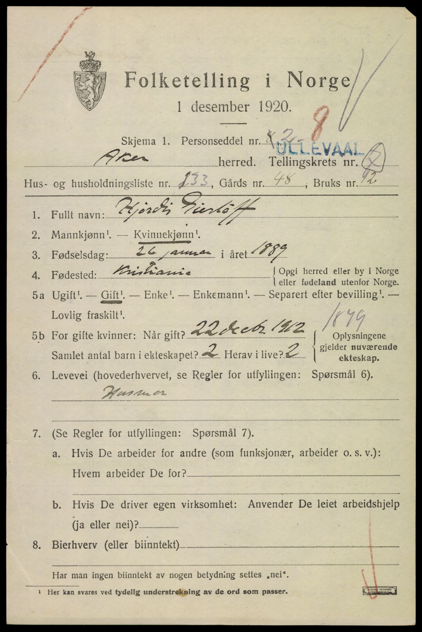 SAO, 1920 census for Aker, 1920, p. 51342