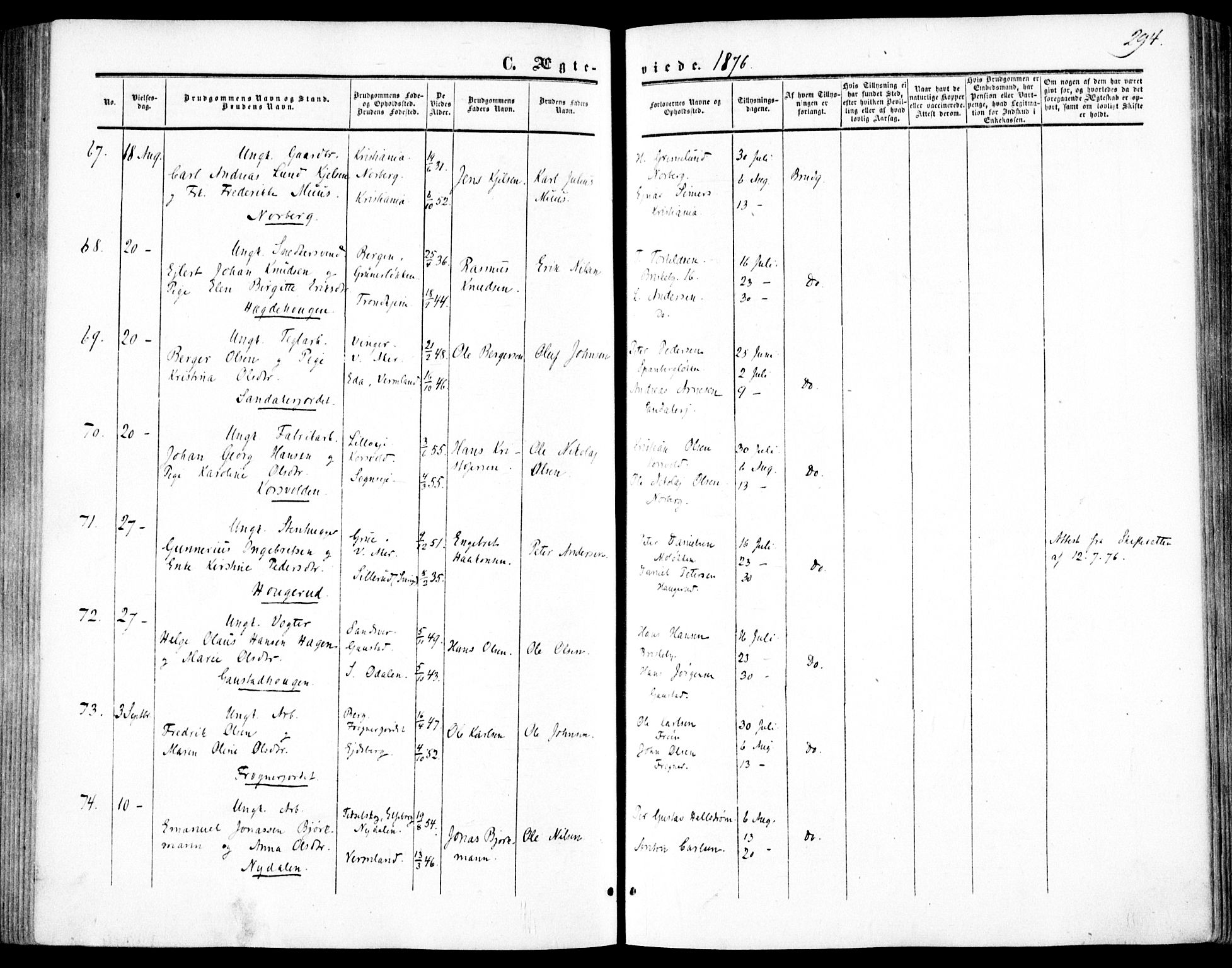 Vestre Aker prestekontor Kirkebøker, AV/SAO-A-10025/F/Fa/L0002: Parish register (official) no. 2, 1855-1877, p. 294