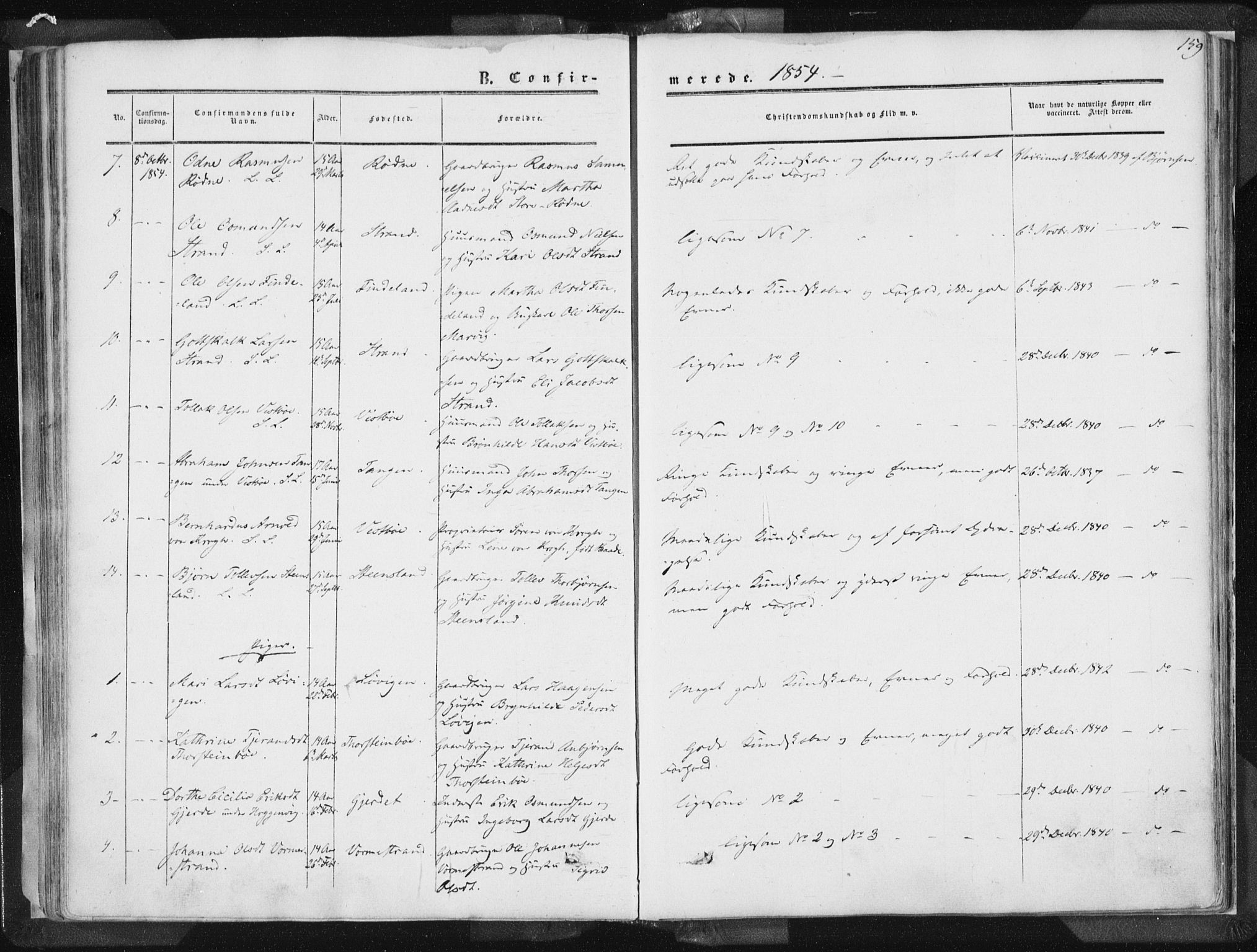 Vikedal sokneprestkontor, AV/SAST-A-101840/01/IV: Parish register (official) no. A 6.1, 1851-1867, p. 159