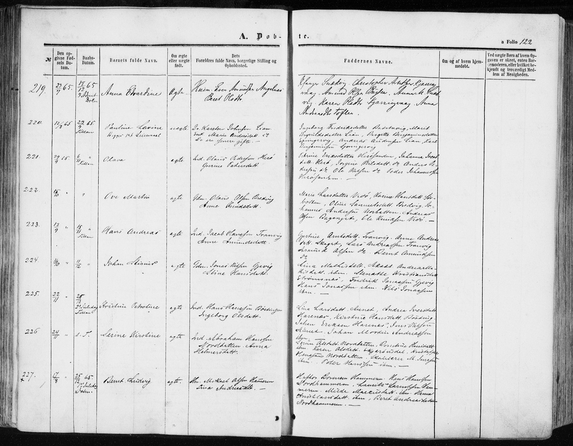 Ministerialprotokoller, klokkerbøker og fødselsregistre - Sør-Trøndelag, SAT/A-1456/634/L0531: Parish register (official) no. 634A07, 1861-1870, p. 122