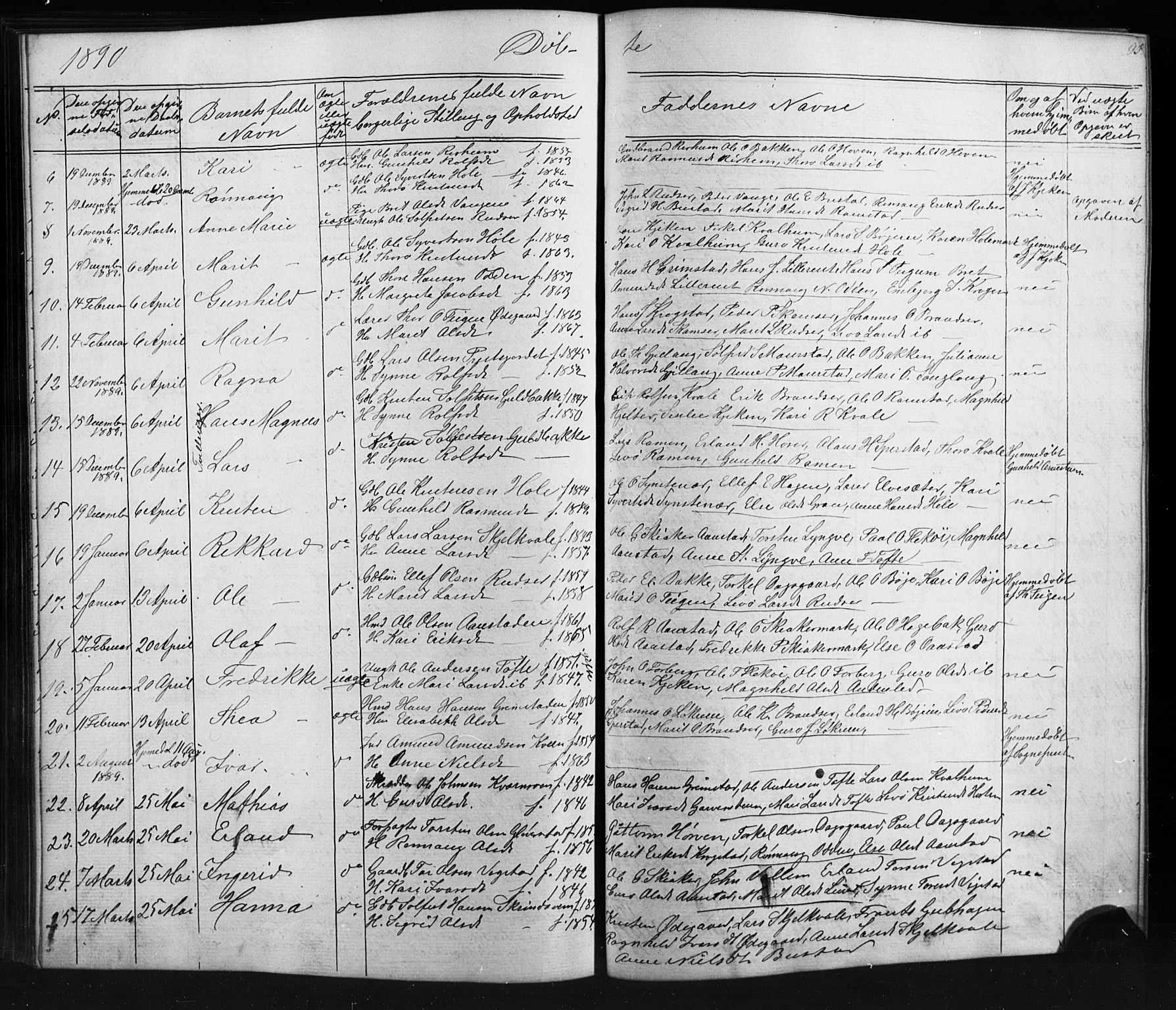 Skjåk prestekontor, SAH/PREST-072/H/Ha/Hab/L0001: Parish register (copy) no. 1, 1865-1893, p. 95