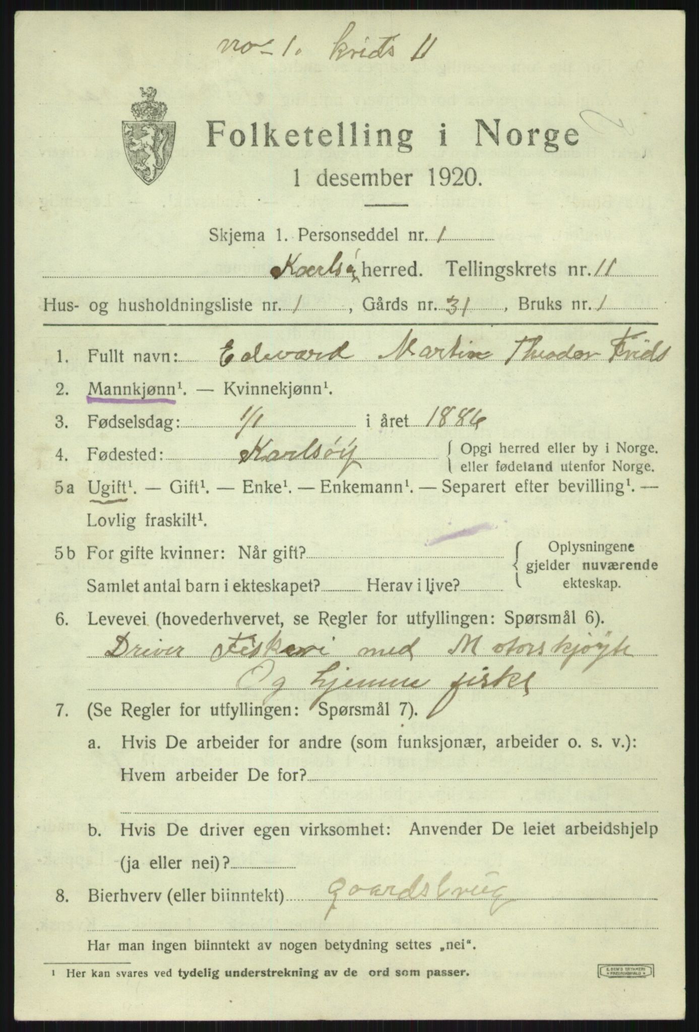 SATØ, 1920 census for Karlsøy, 1920, p. 3982