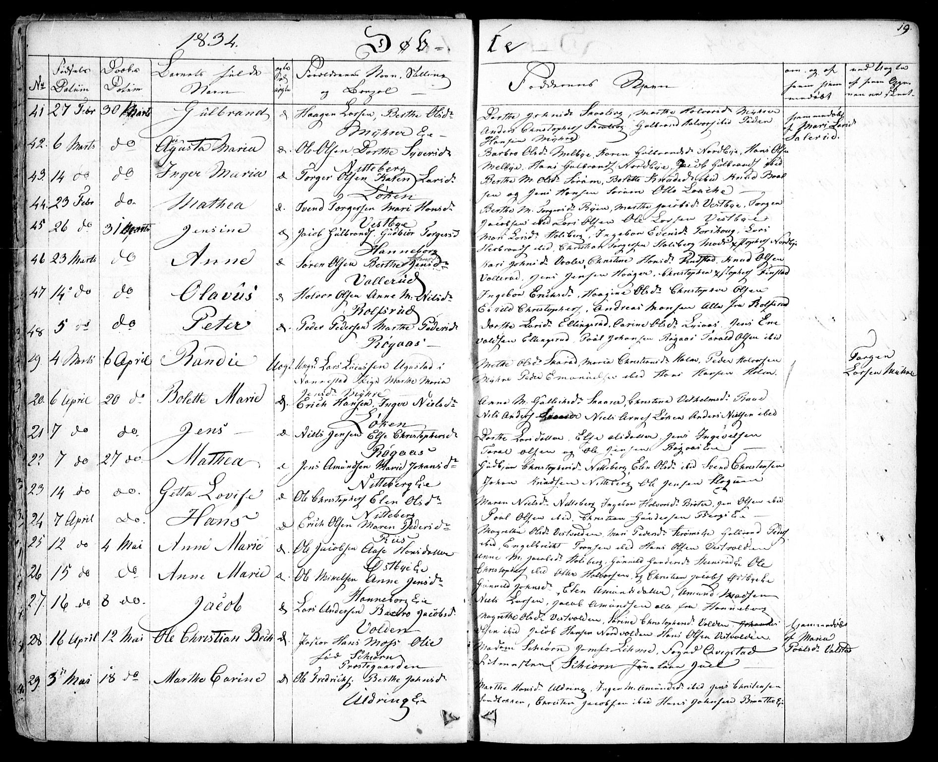 Skedsmo prestekontor Kirkebøker, AV/SAO-A-10033a/F/Fa/L0009: Parish register (official) no. I 9, 1830-1853, p. 19