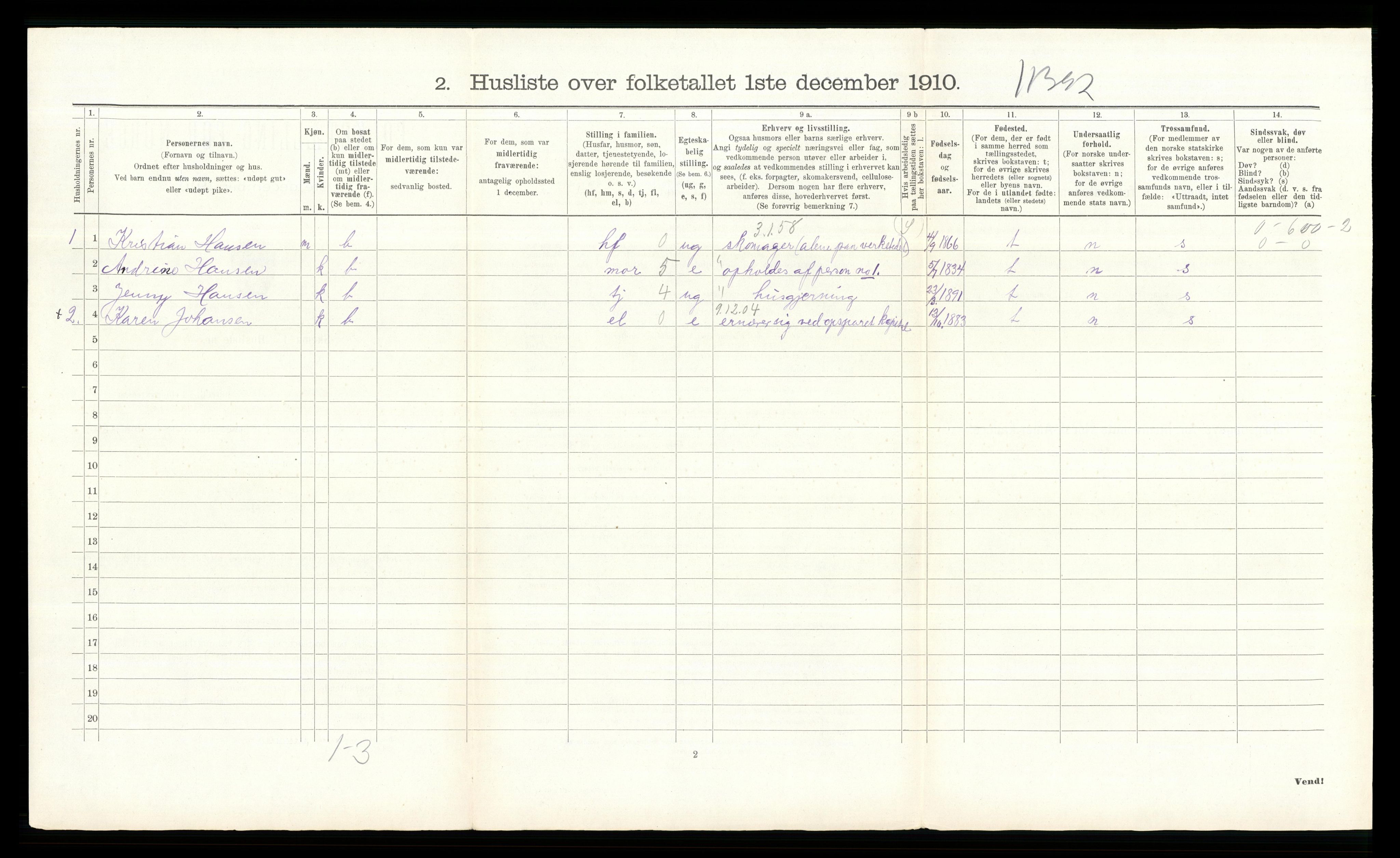 RA, 1910 census for Hurum, 1910, p. 1289