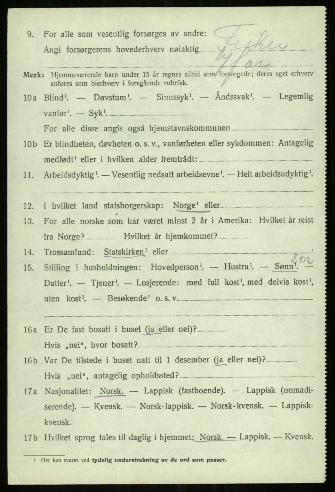 SATØ, 1920 census for Helgøy, 1920, p. 3498