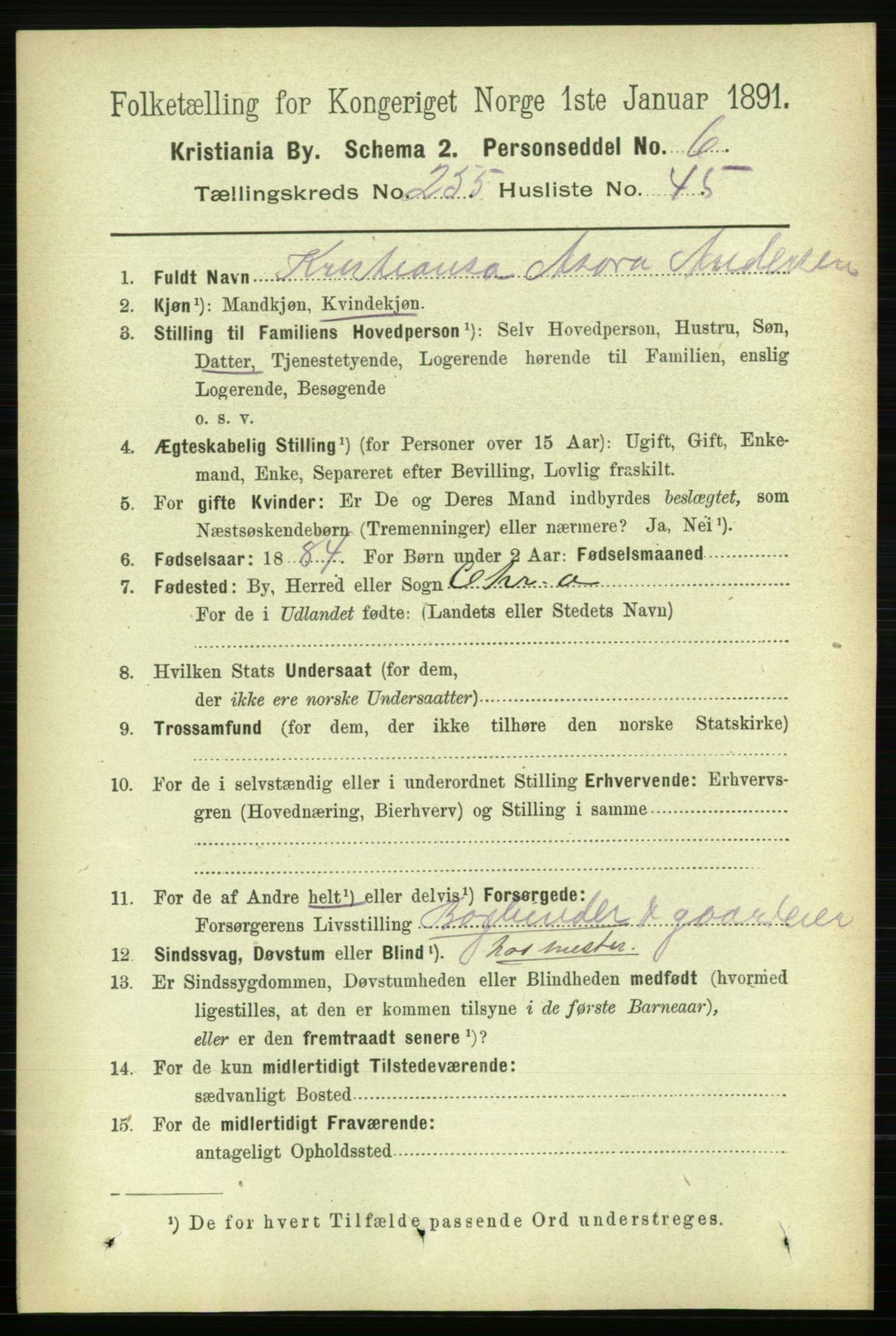 RA, 1891 census for 0301 Kristiania, 1891, p. 155502