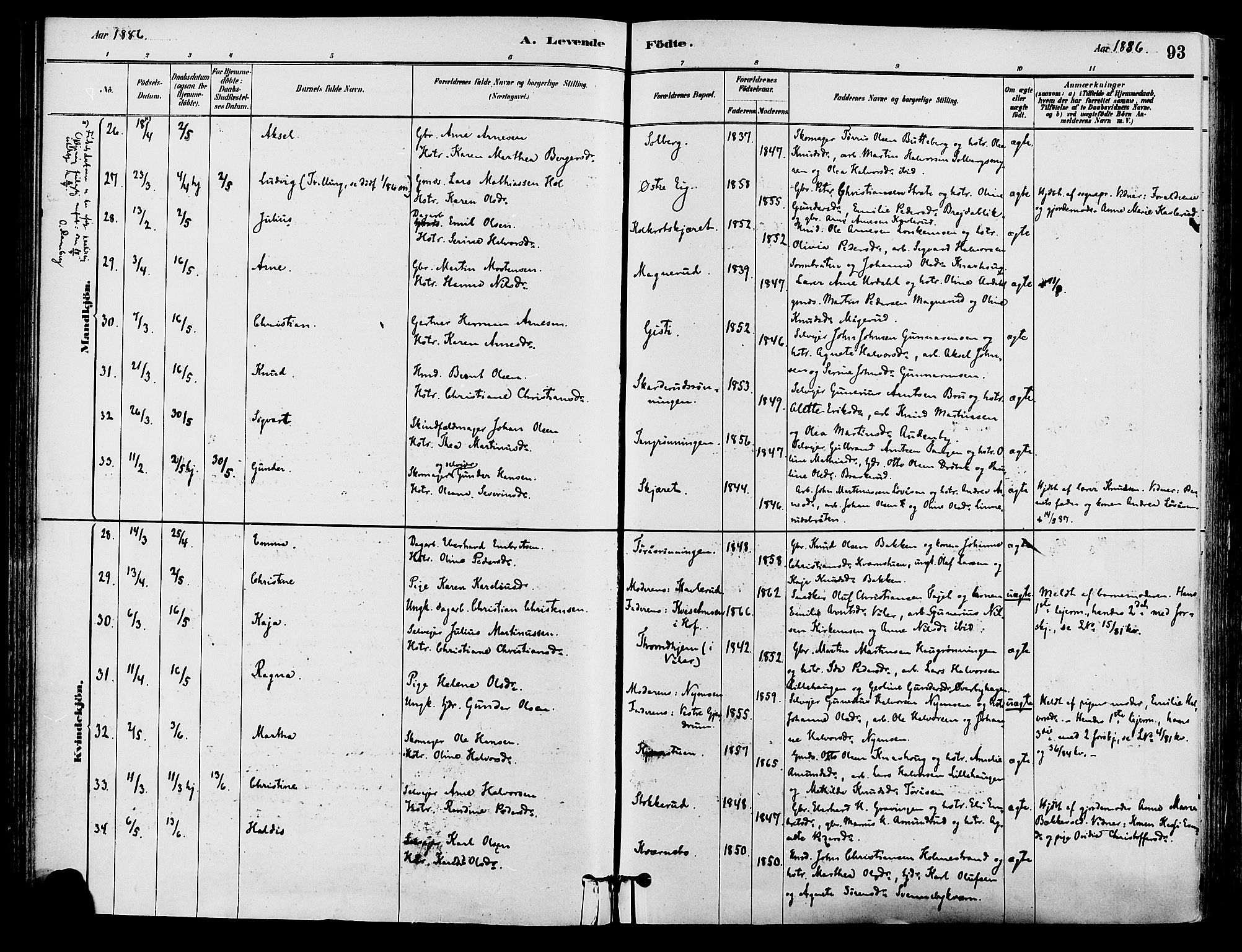 Våler prestekontor, Hedmark, SAH/PREST-040/H/Ha/Haa/L0002: Parish register (official) no. 3, 1879-1911, p. 93