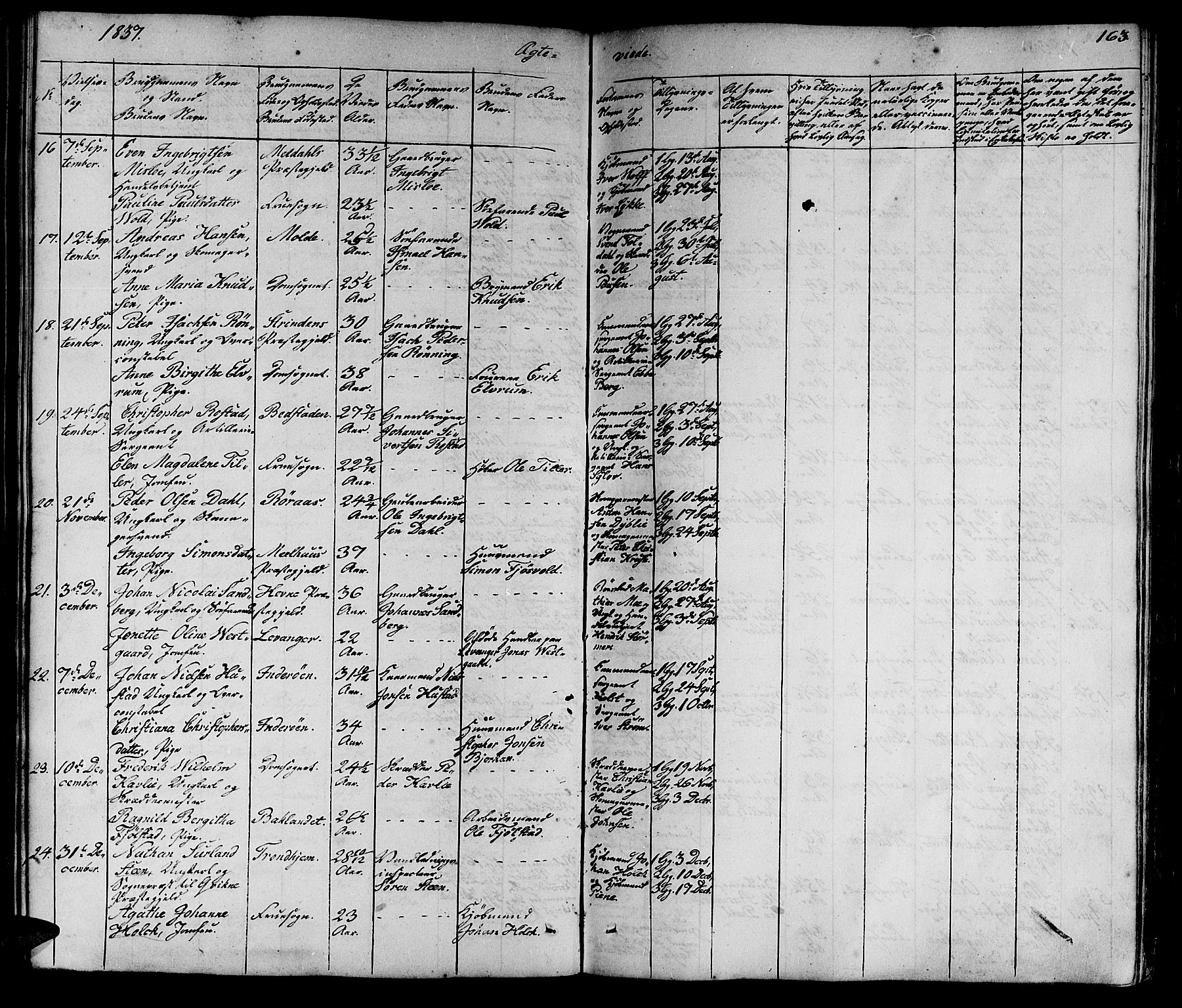 Ministerialprotokoller, klokkerbøker og fødselsregistre - Sør-Trøndelag, SAT/A-1456/602/L0136: Parish register (copy) no. 602C04, 1833-1845, p. 163