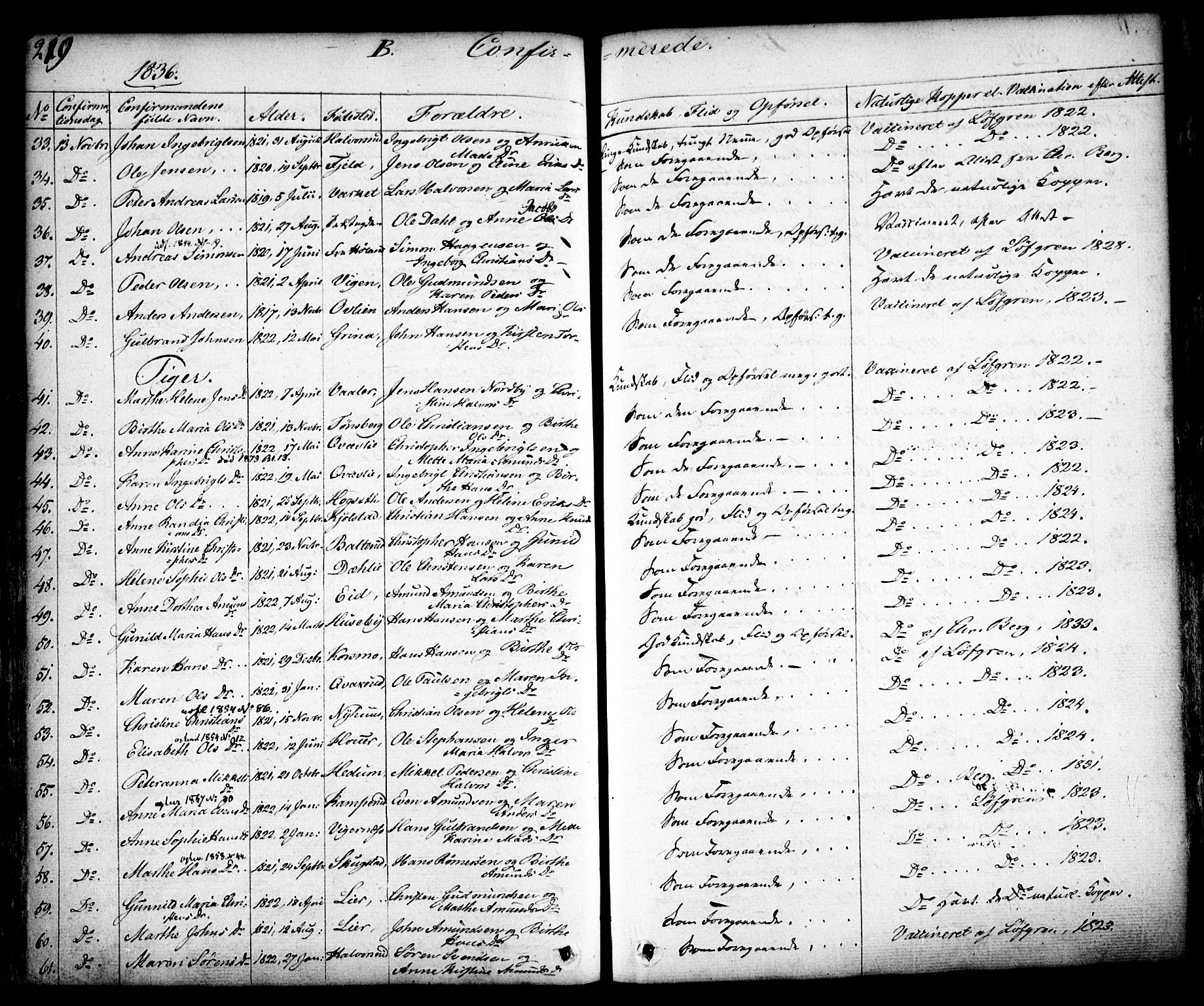 Aurskog prestekontor Kirkebøker, SAO/A-10304a/F/Fa/L0006: Parish register (official) no. I 6, 1829-1853, p. 219