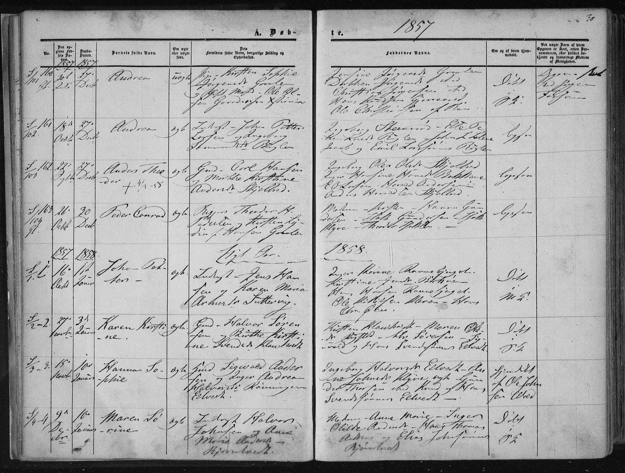 Solum kirkebøker, AV/SAKO-A-306/F/Fa/L0007: Parish register (official) no. I 7, 1856-1864, p. 30