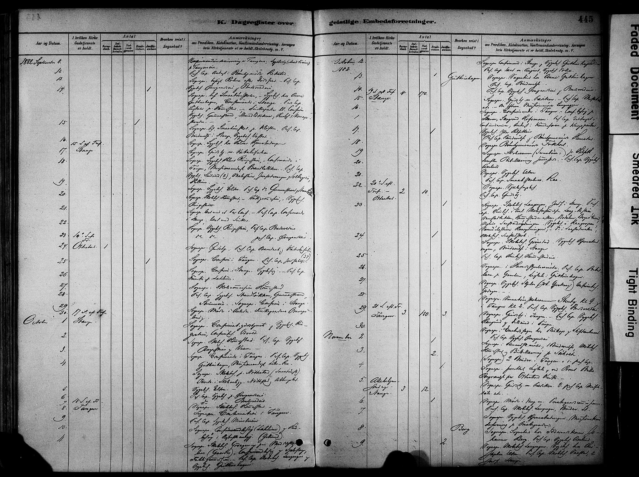 Stange prestekontor, AV/SAH-PREST-002/K/L0017: Parish register (official) no. 17, 1880-1893, p. 445