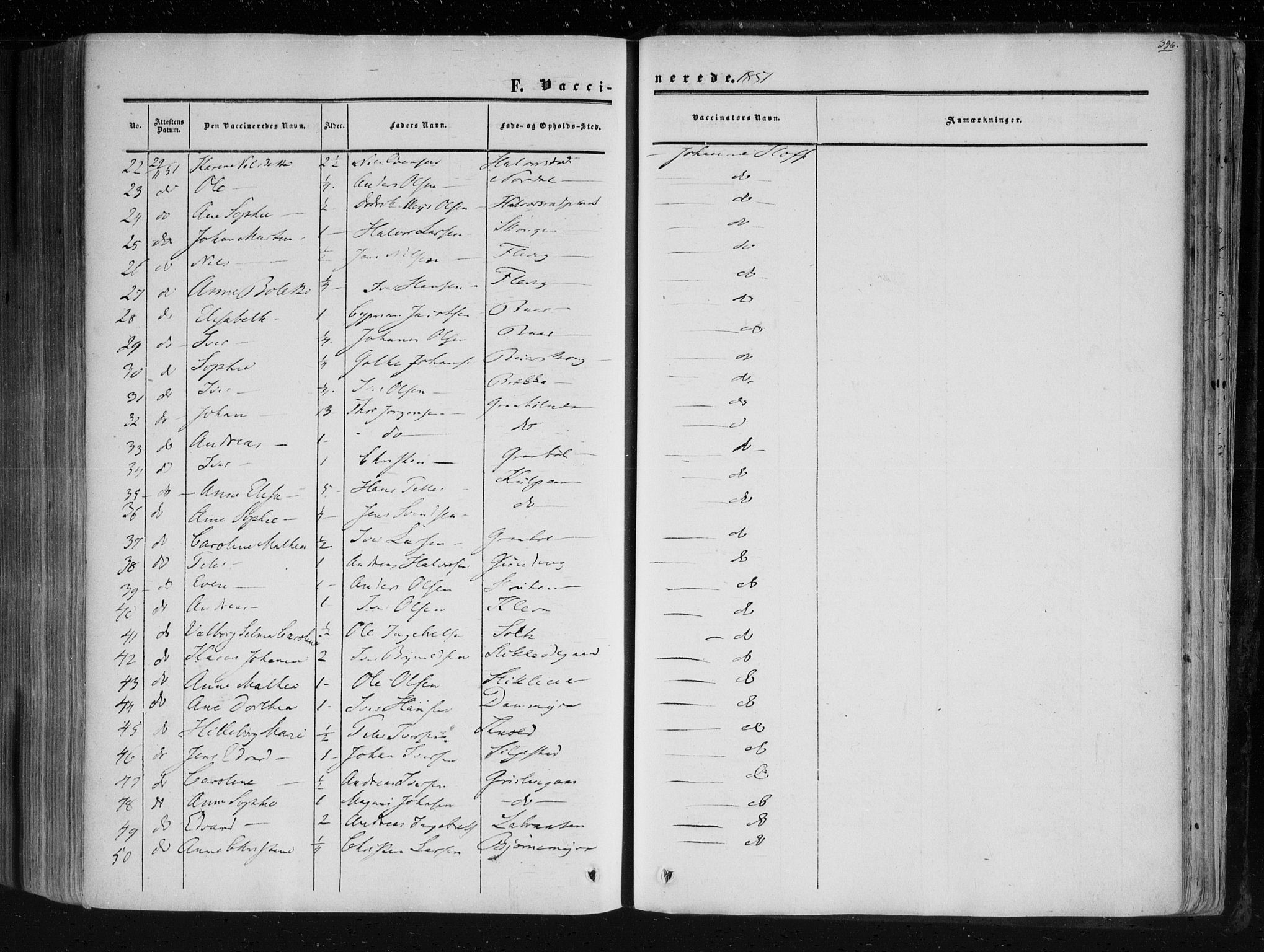 Aremark prestekontor Kirkebøker, AV/SAO-A-10899/F/Fc/L0003: Parish register (official) no. III 3, 1850-1865, p. 396